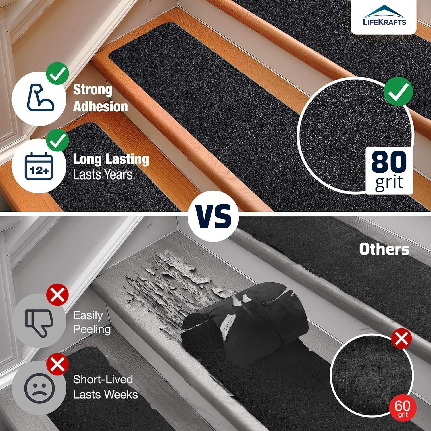 Image of OriwarE Anti-Slip Grip Tape Black Heavy-Duty Non-Skid Grip Tape for Stairs, Waterproof, Indoor /Outdoor. (Manual) (Set of 1, Black)
