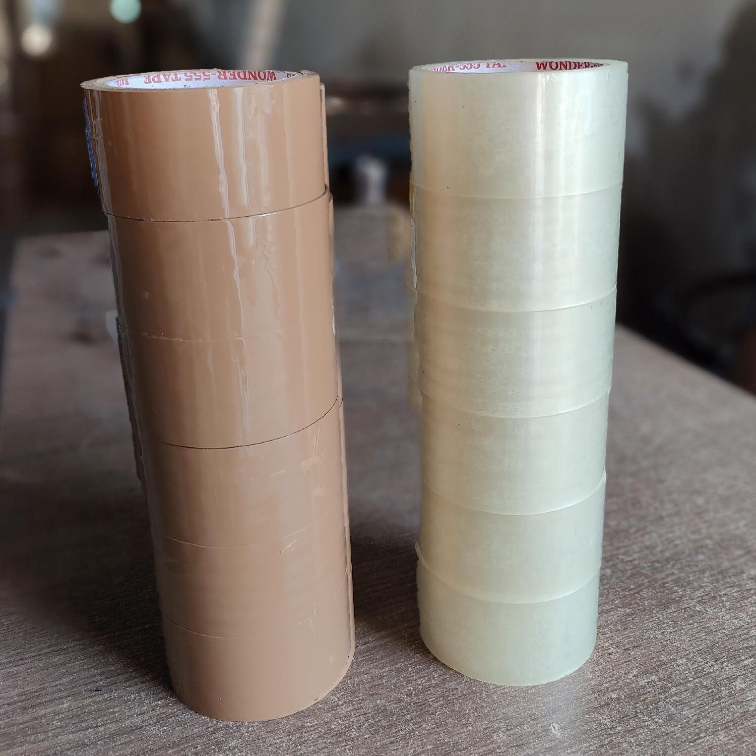 Image of BOTHRA Bopp Transparent & Brown 50 Meters Guaranteed Length Self Adhesive Tape 2 inch / 48mm x 50m (Manual)