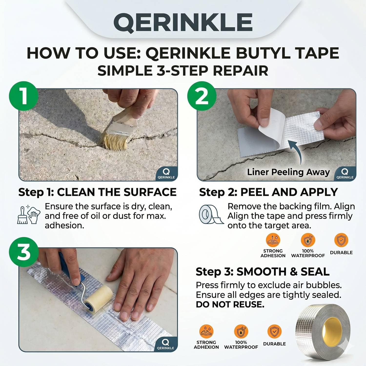 QERINKLE 5 Meter Aluminium Duct Tape - Image 2