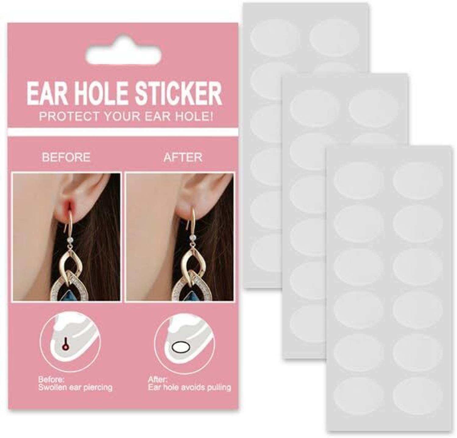 Buyer Choice Ear Lobe Support Patches for Heavy Earrings - Invisible & Hypoallergenic Adhesive Backing to Prevent Stretching, Tearing and Repair Damaged Piercings Correct Sagging and Secure Heavy Jewellery on Damaged or Stretched Piercings (Manual)