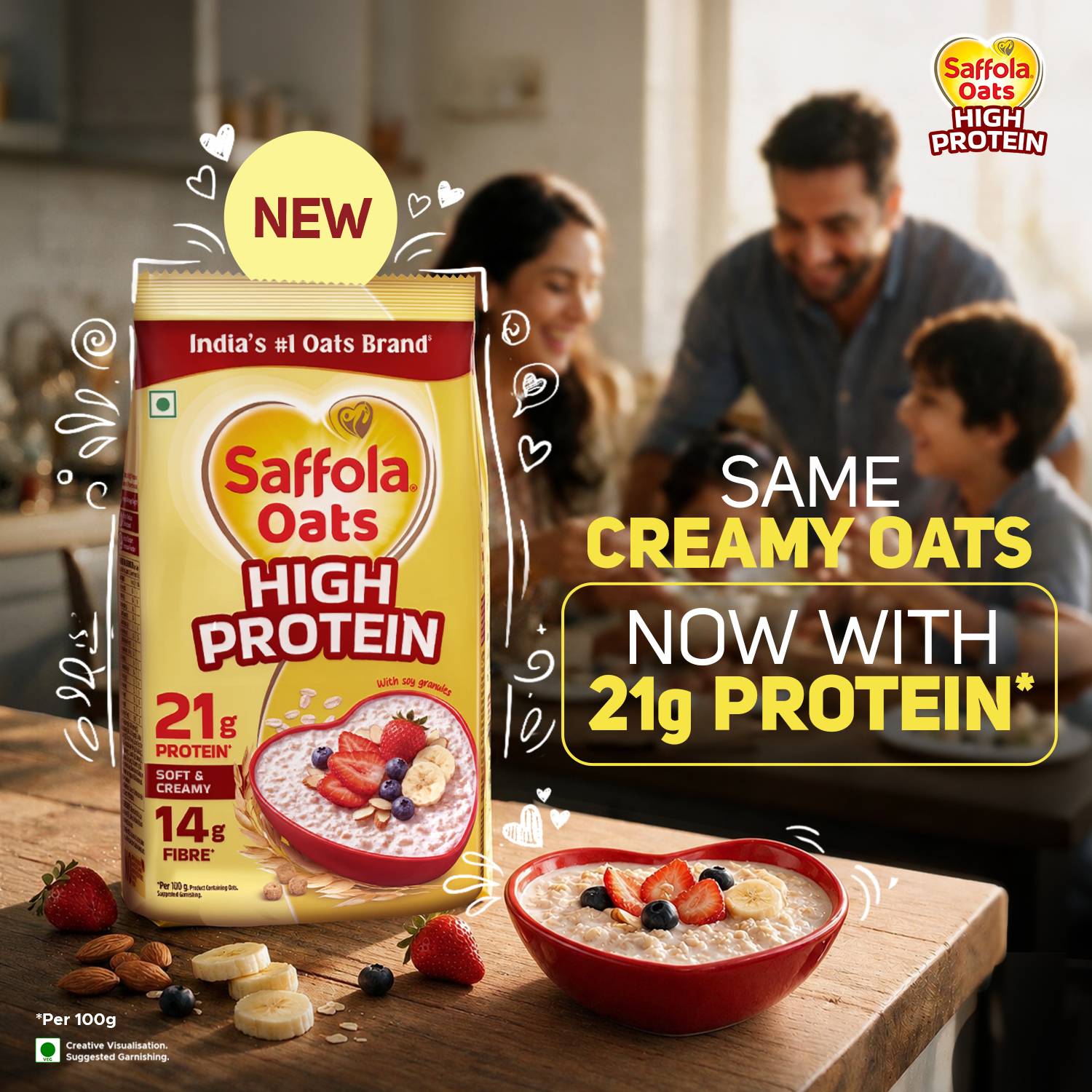 Saffola Oats High Protein 21g - Image 2