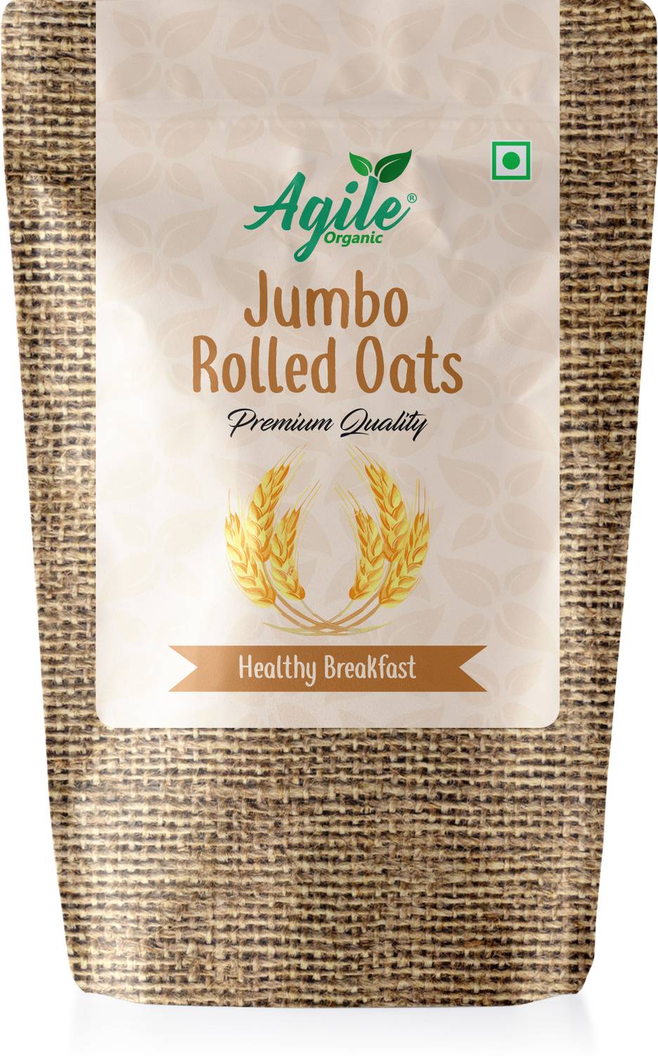 Agile Organic Rolled Oats 1.8kg - Super Value Pack | Weight Loss | Breakfast Food | Wholegrain Pouch