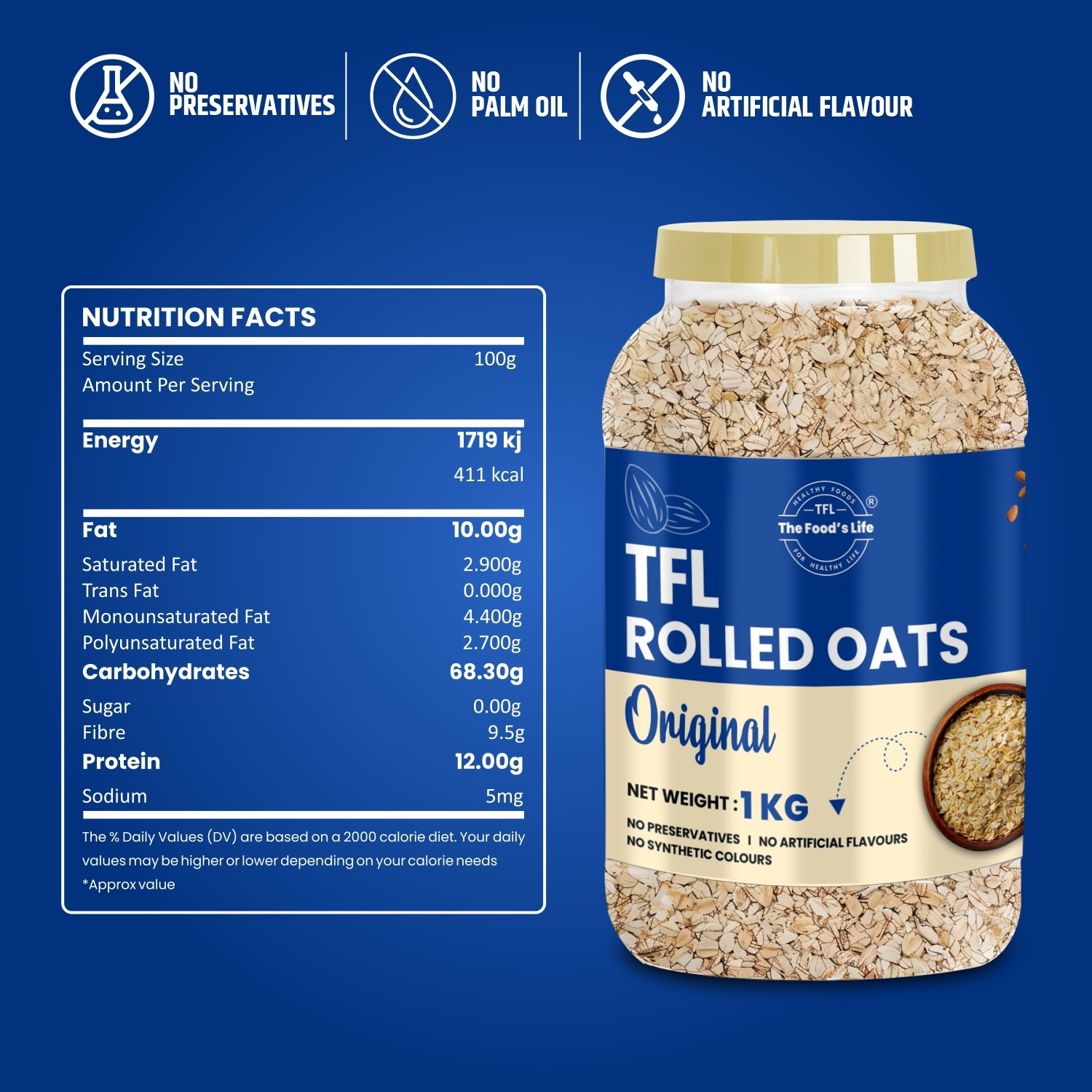 Image of TFL(The Food's Life) Rolled Oats Jar