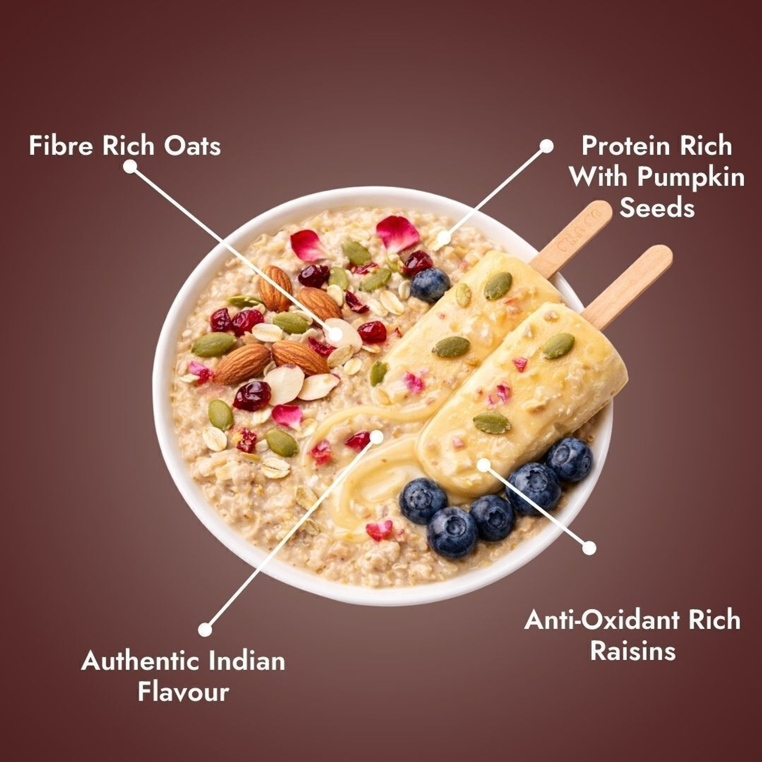 Image of Yolo Roots High Protein 26g Super Oats Rabdi Kulfi 1 Kg | No Refined Sugar Pouch Pouch