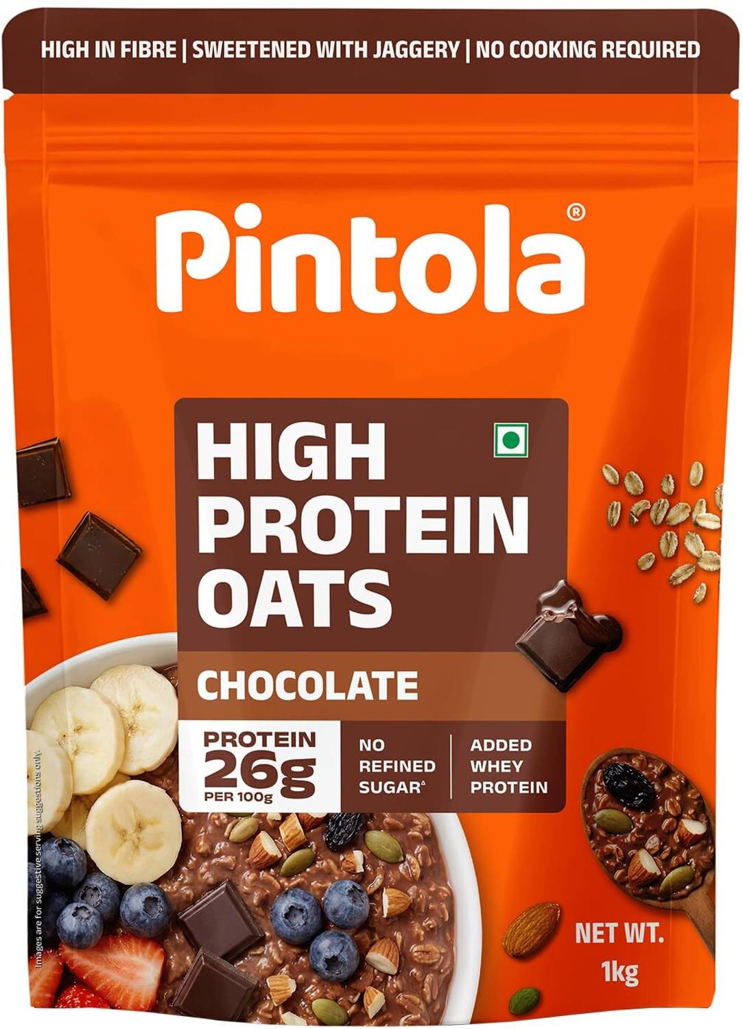 SSN 6g High Protein Dark Chocolate Oats 1kg with Almonds - Image 1