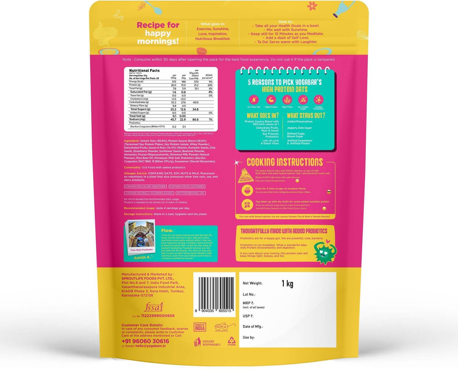 Yogabar High Protein Oats 26g - Image 2