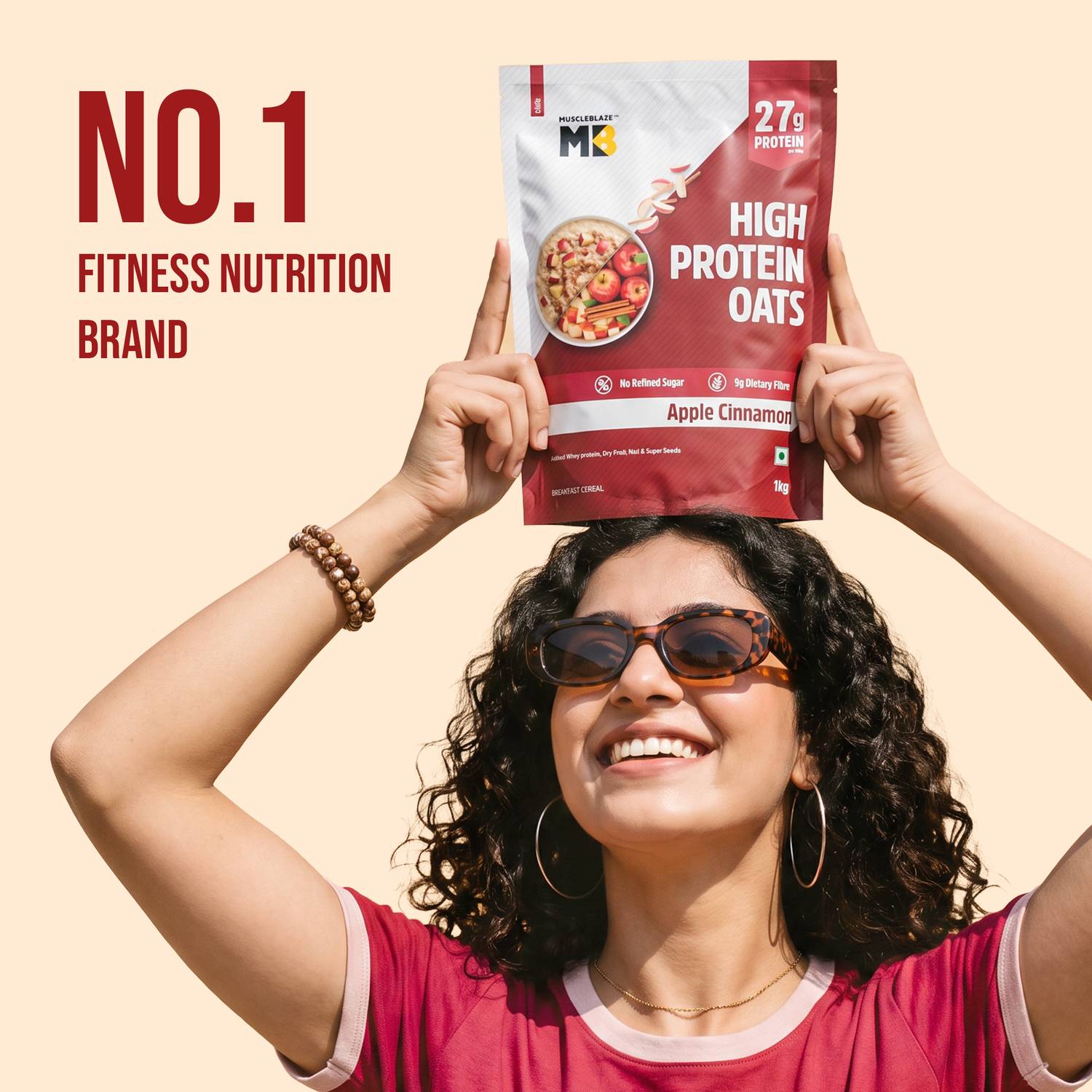 MUSCLEBLAZE High Protein Oats, Apple Cinnamon, 400g - Image 5