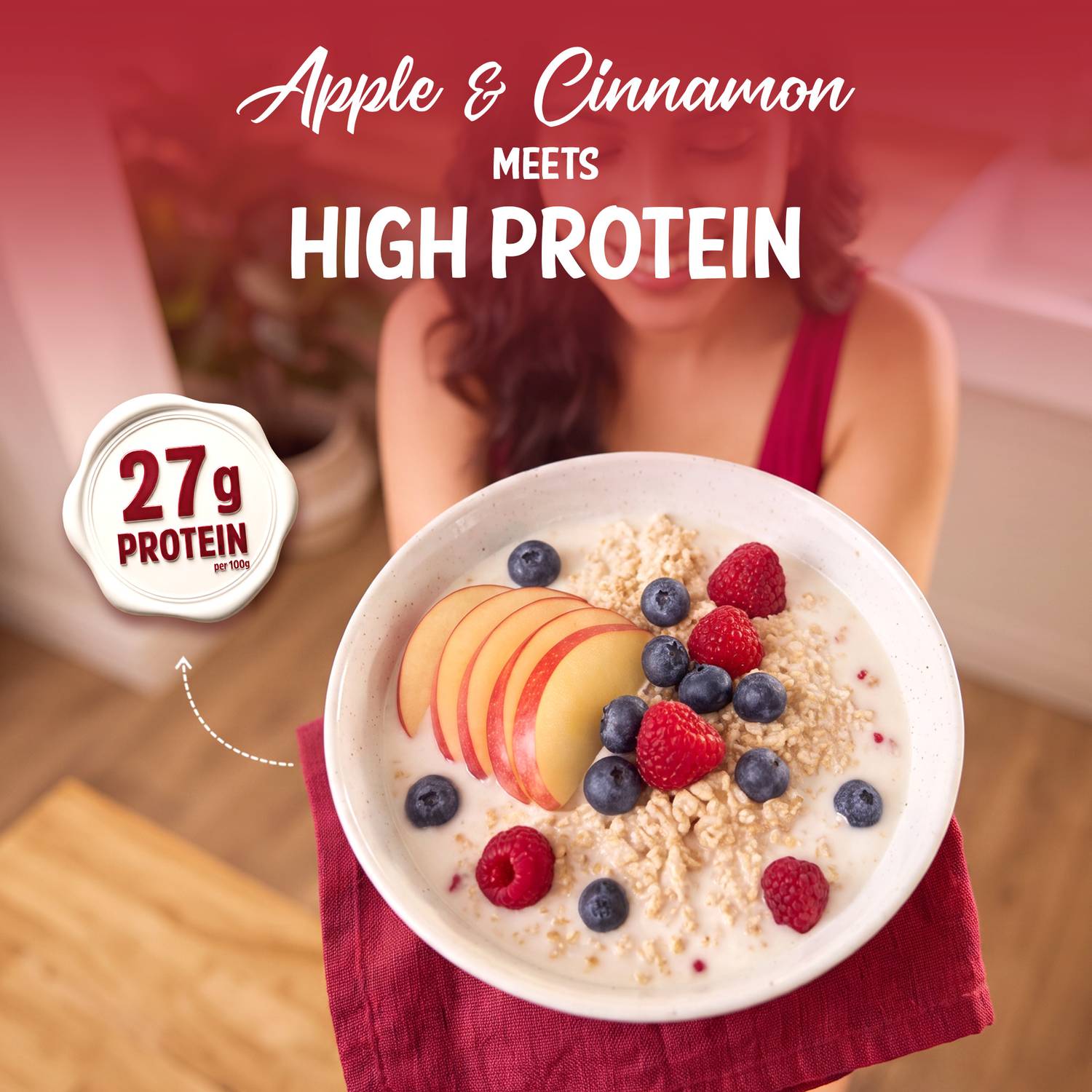 MUSCLEBLAZE High Protein Oats, Apple Cinnamon, 400g - Image 2