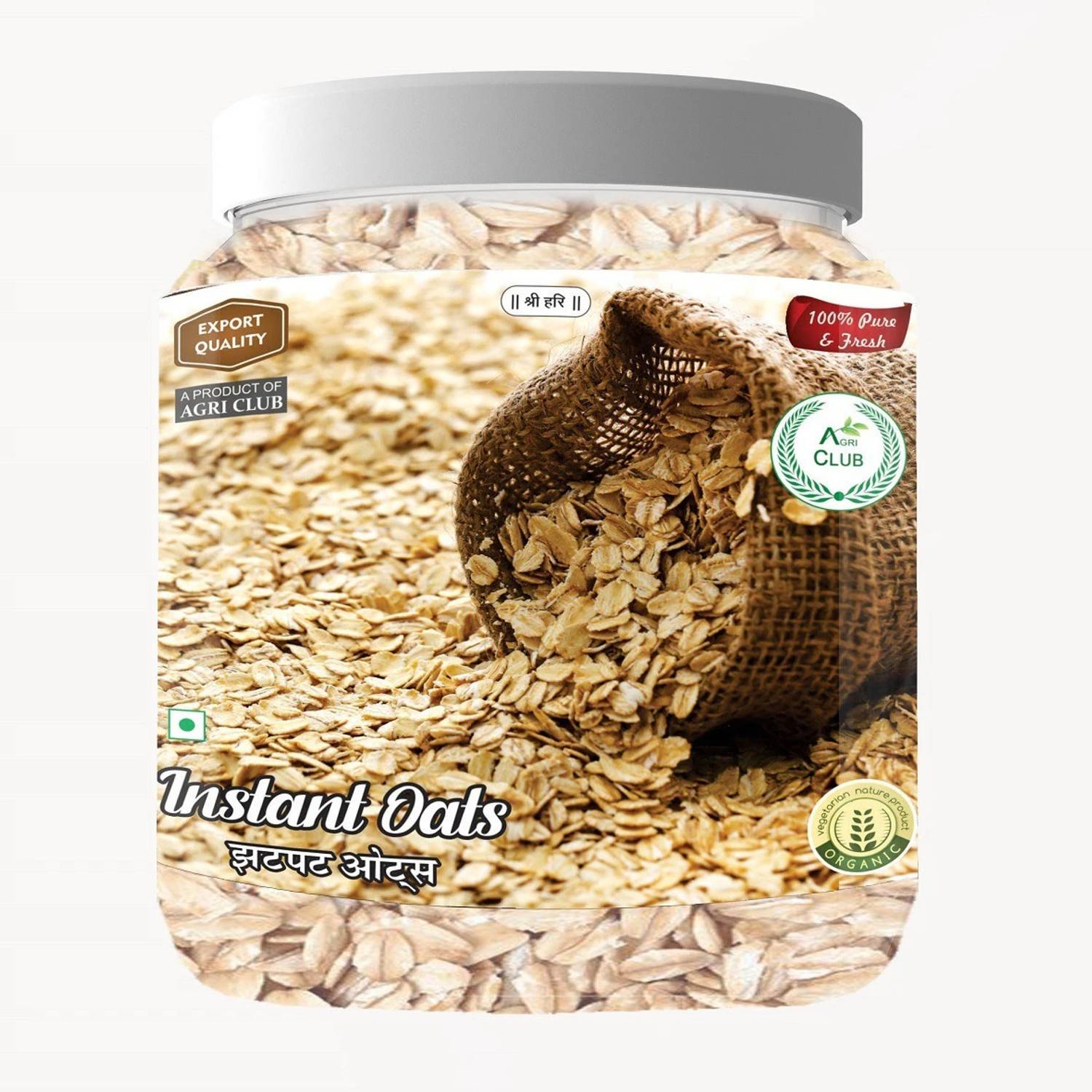 AGRI CLUB Instant Oats 200gm/7.05oz Plastic Bottle