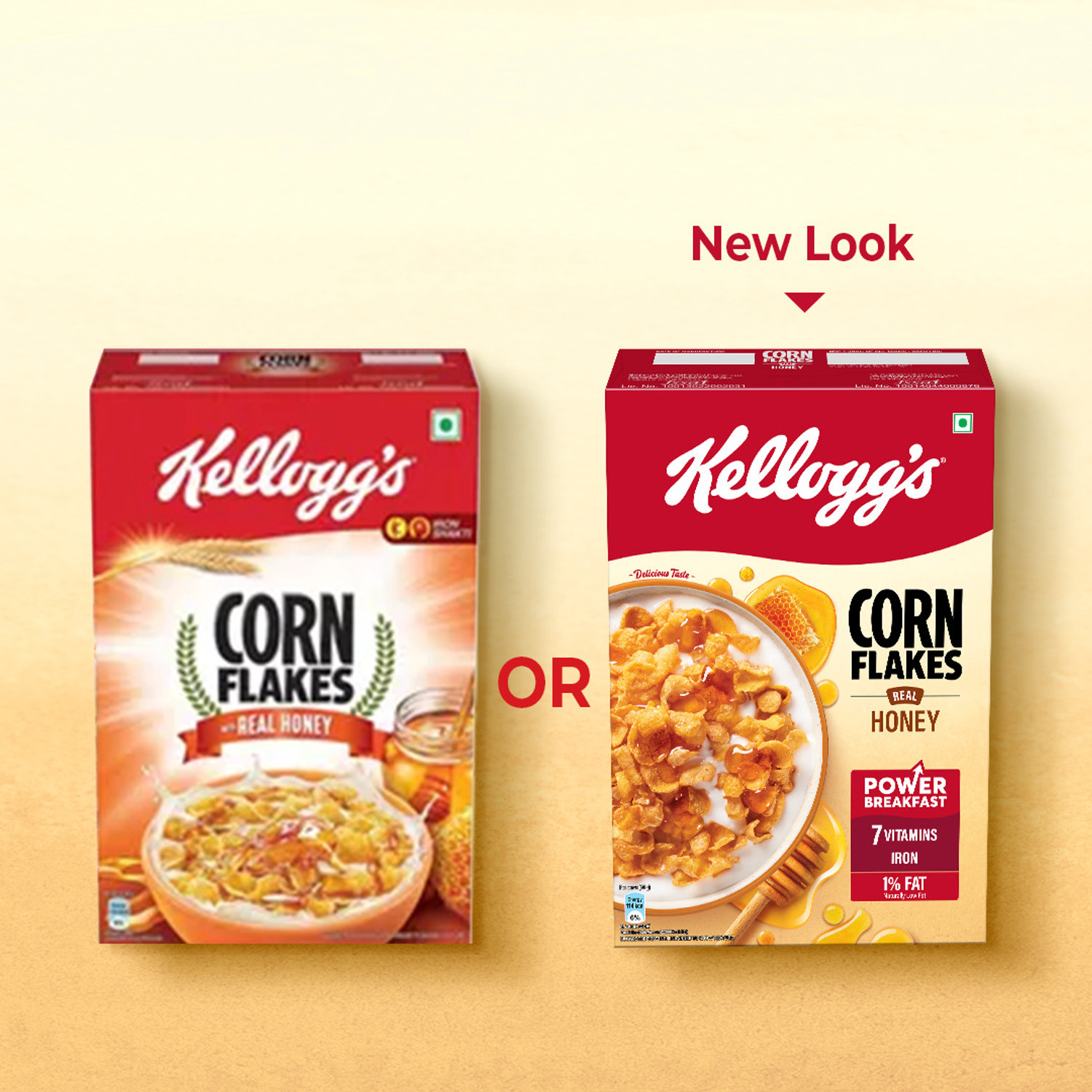 Image of Kellogg's Corn Flakes Real Honey 300g | Power Breakfast | 7 Vitamins & Iron Box
