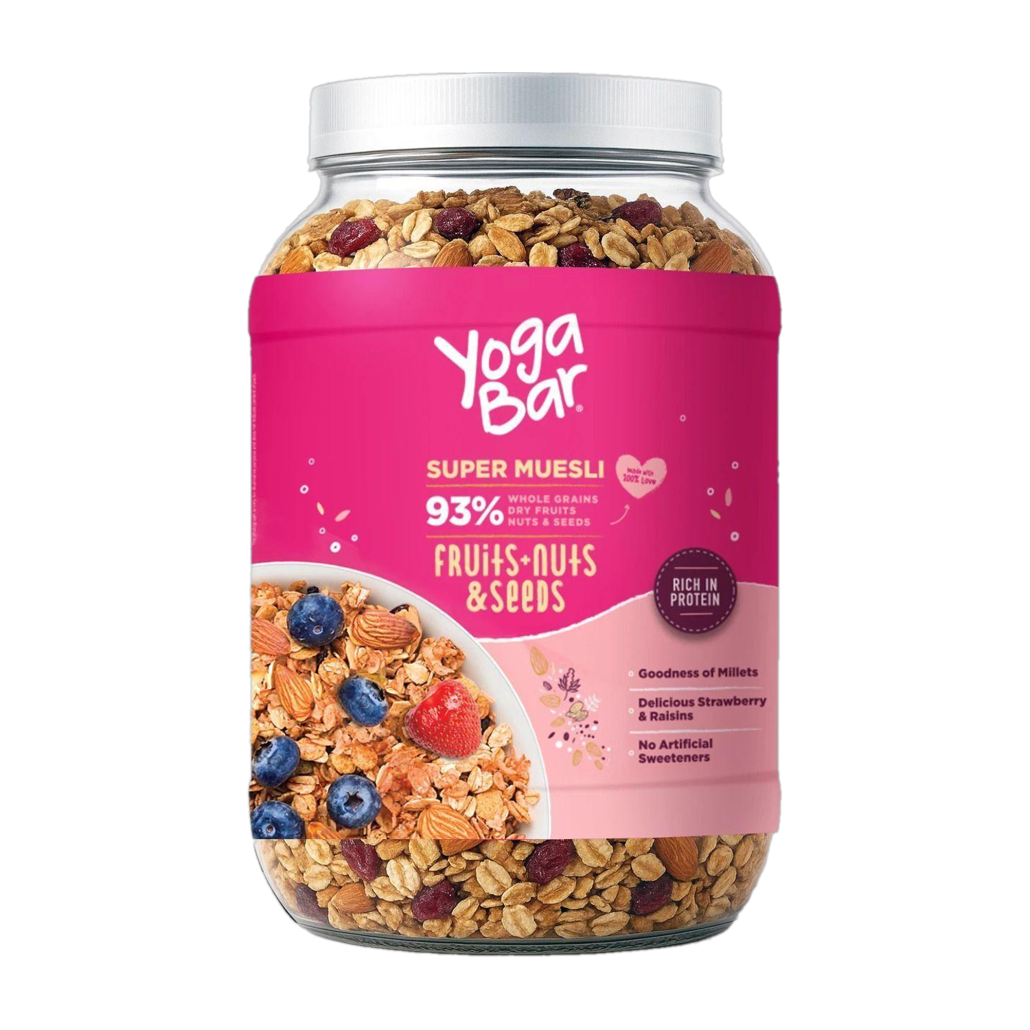 Image of Yogabar Muesli 1kg Jar |Fruits Nuts&Seeds|Breakfast Cereal with High Protein|Saver Pack Jar