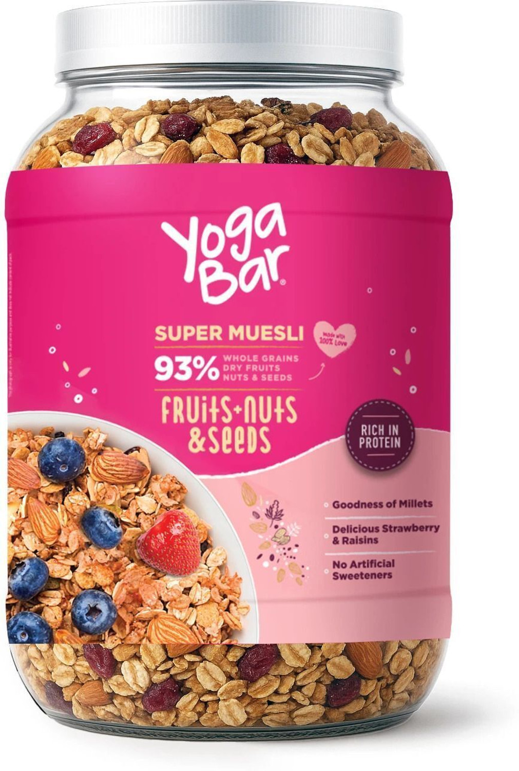 Image of Yogabar Muesli 1kg Jar |Fruits Nuts&Seeds|Breakfast Cereal with High Protein|Saver Pack Jar