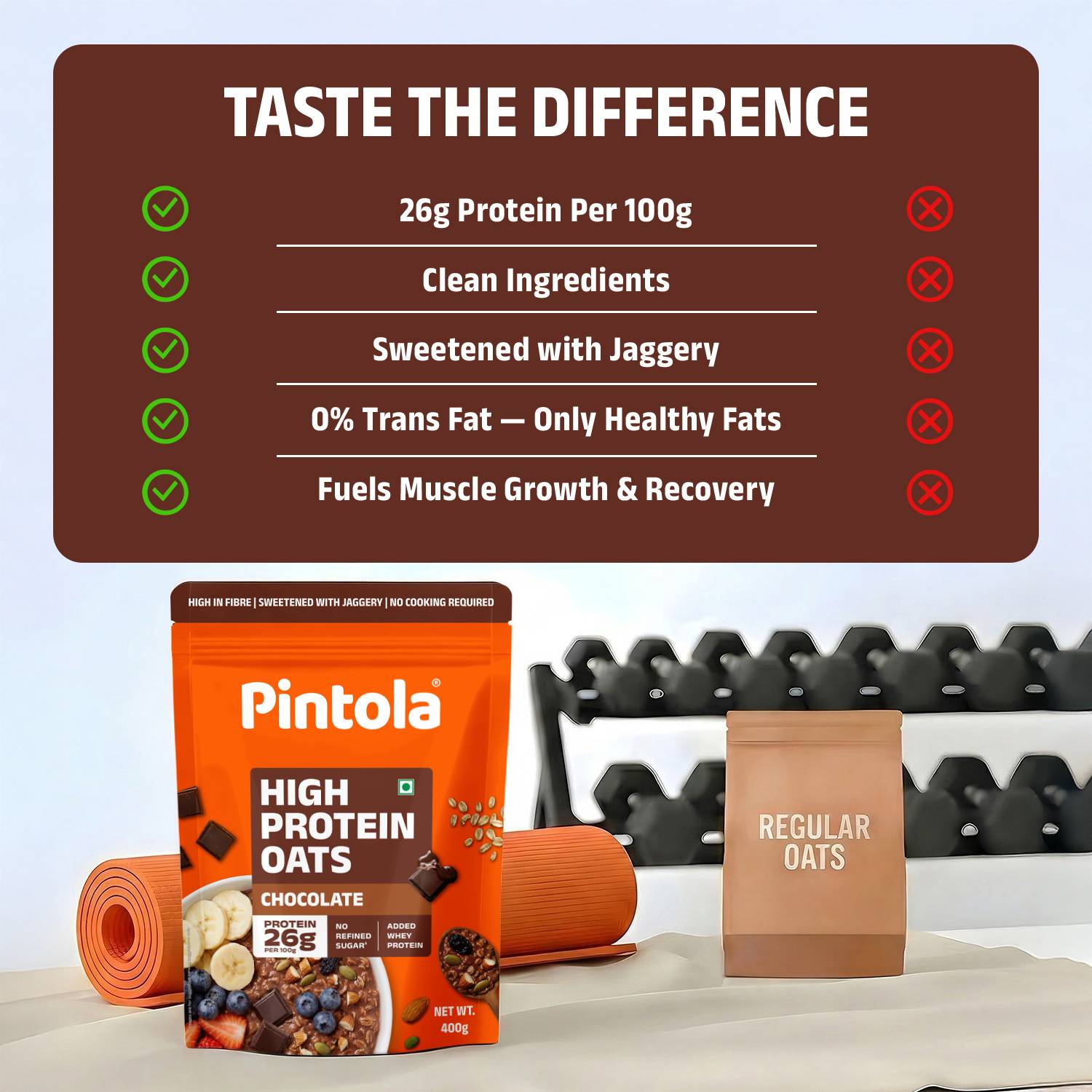 Pintola 26g High Protein Oats Dark Chocolate - Image 5