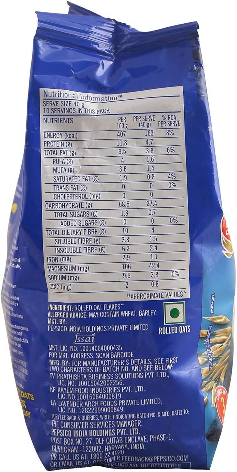 Quaker Rolled Oats Natural Wholegrain - Pack of 3 (400g x 3) - Image 4