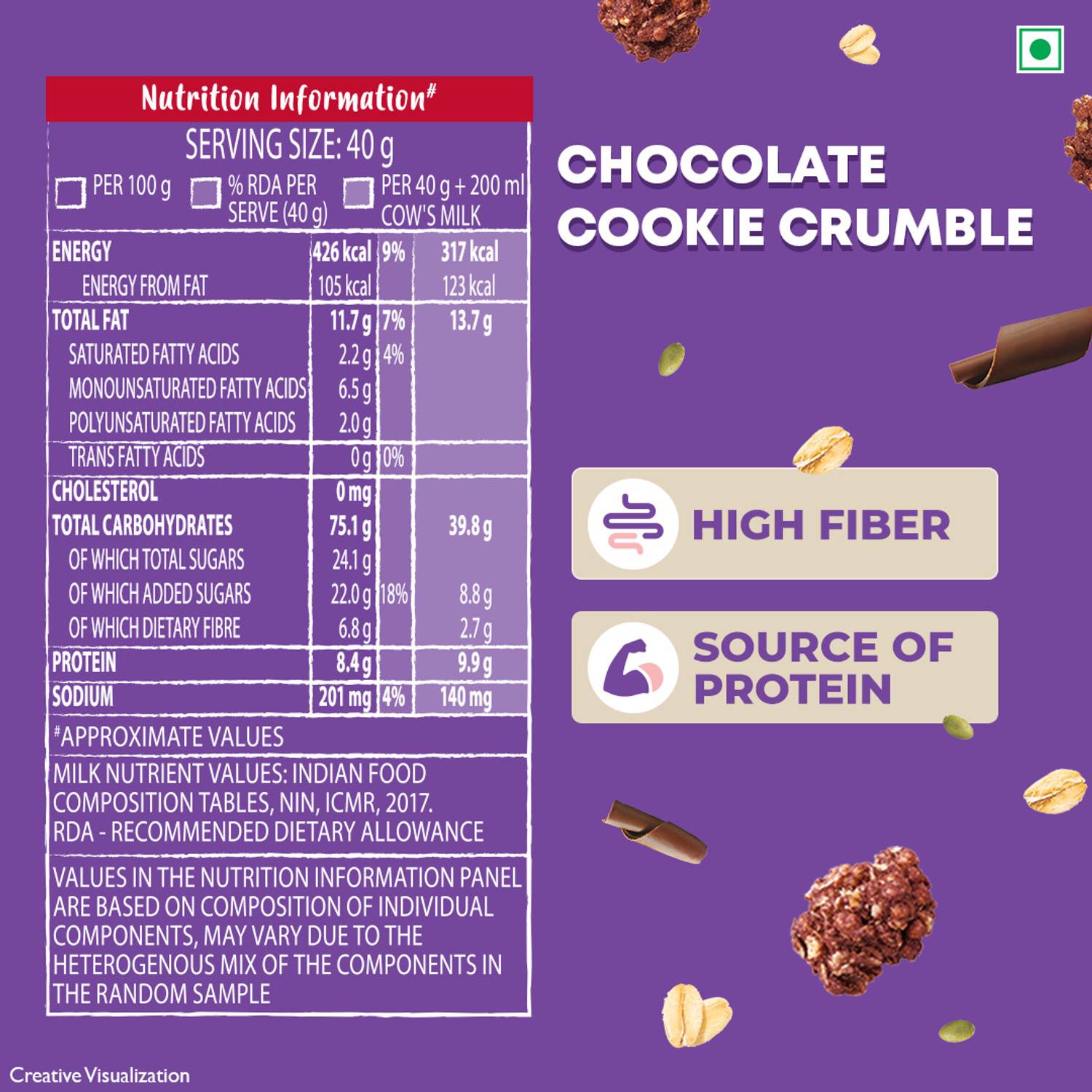 Kellogg's Crunchy Granola Chocolate Cookie Crumble 400g - Image 3