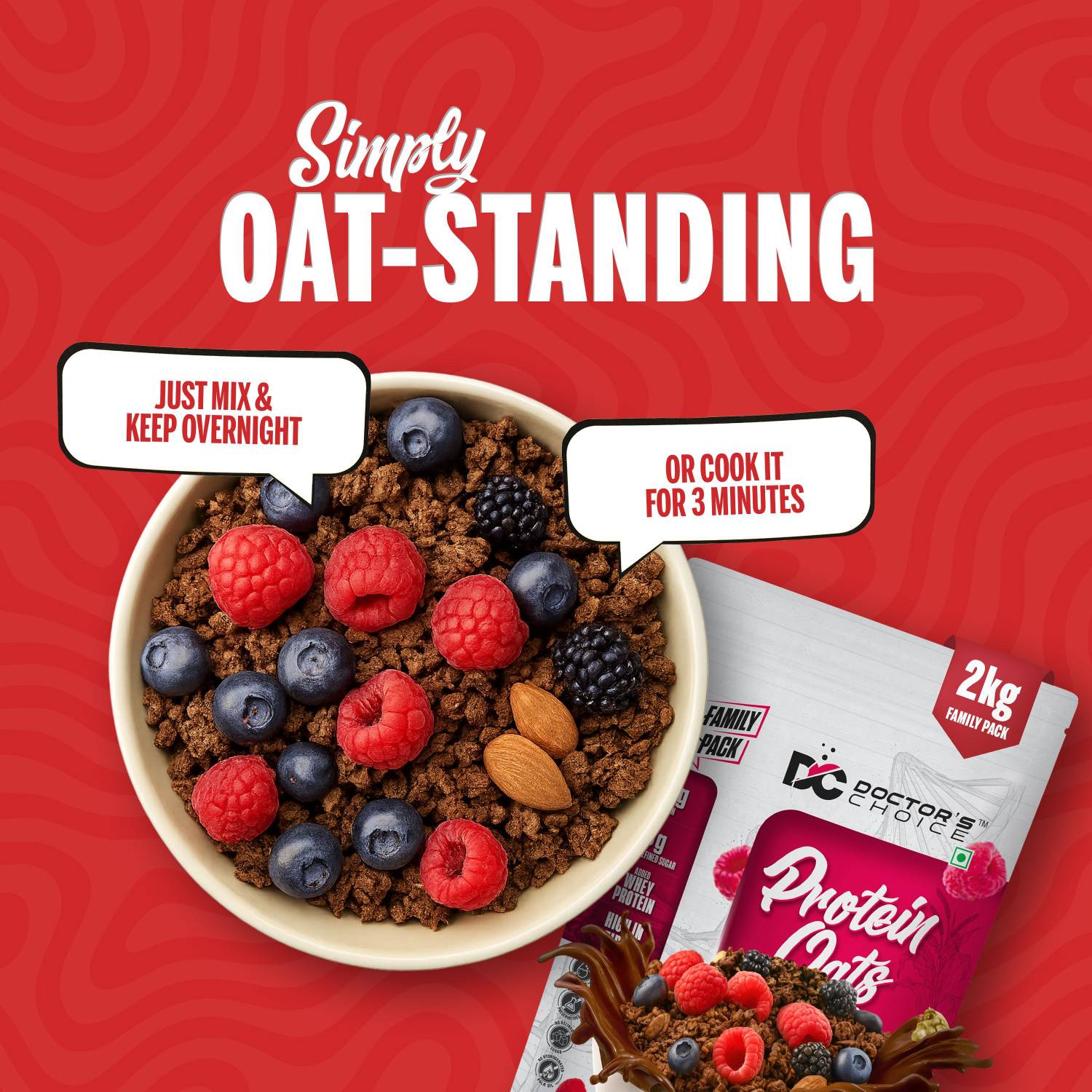 Doctor's Choice High Protein Oats 27g Dark Choco Berry - Image 3
