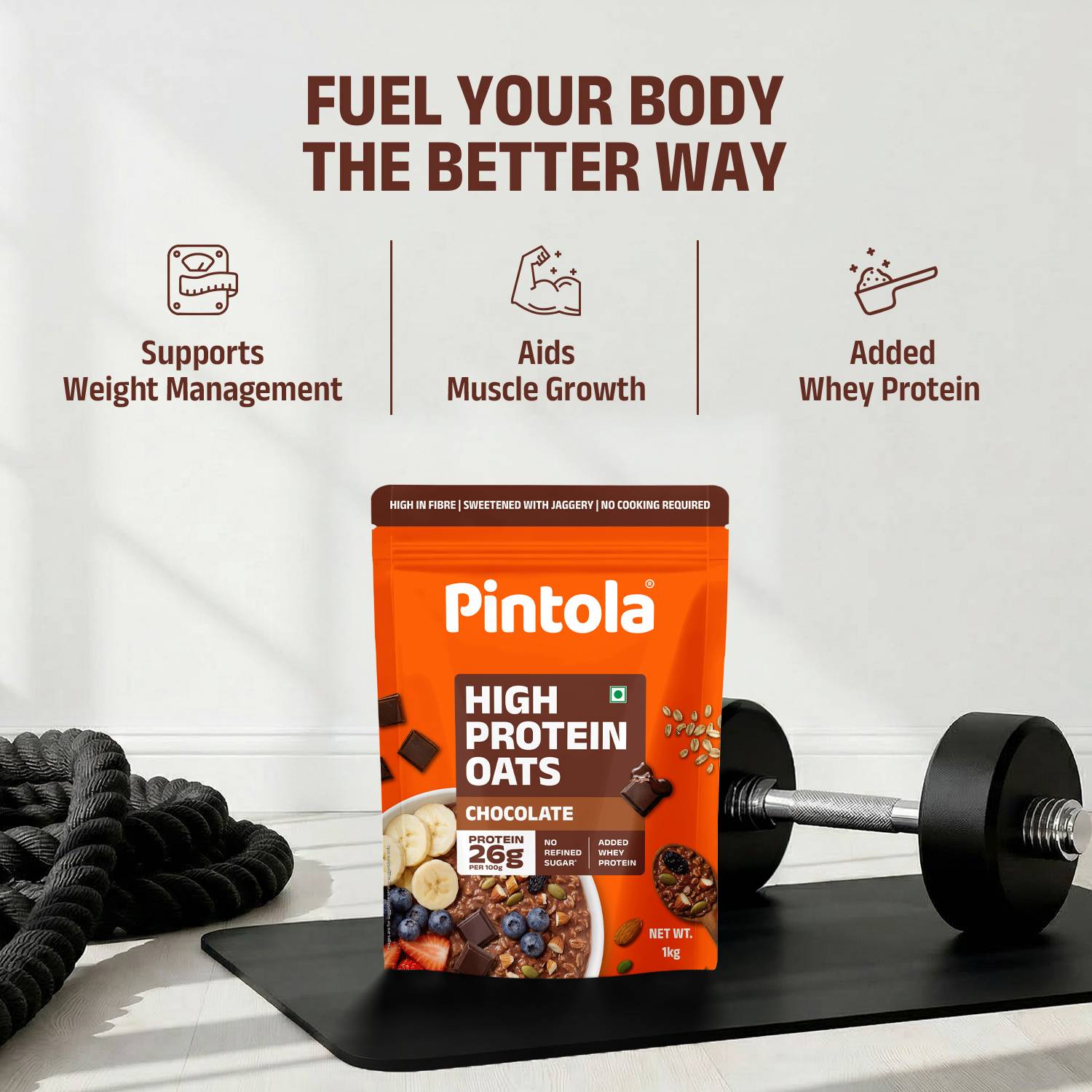 Pintola 26g High Protein Oats, Dark Chocolate - Image 5