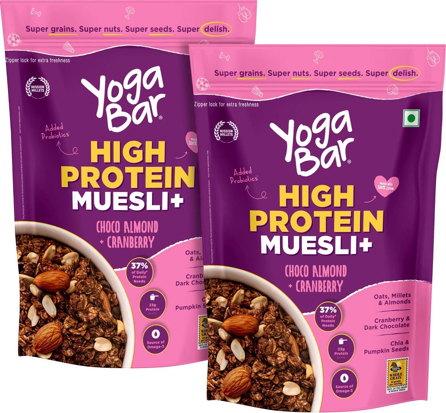 Yogabar Protein Muesli 1.7kg Choco Almond&Cranberry - Image 1