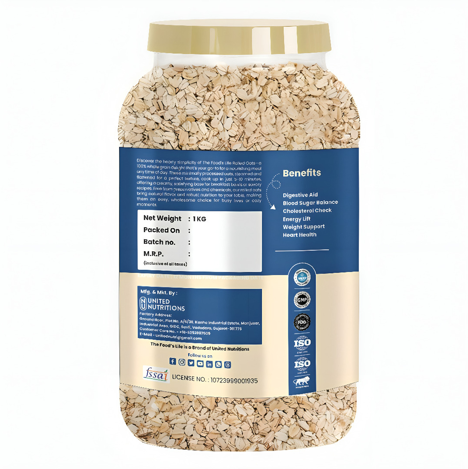 Image of TFL(The Food's Life) Rolled Oats Jar