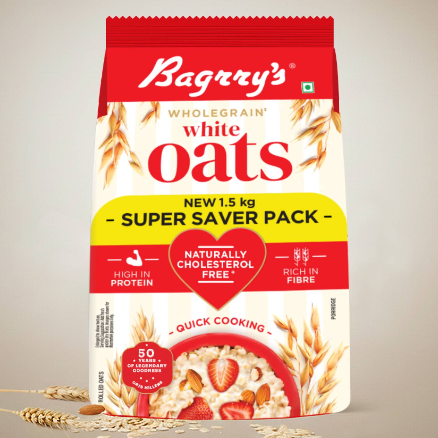 Bagrry's by Bagrrys India Private Limited Bagrry's White Oats (1500 g) Oats