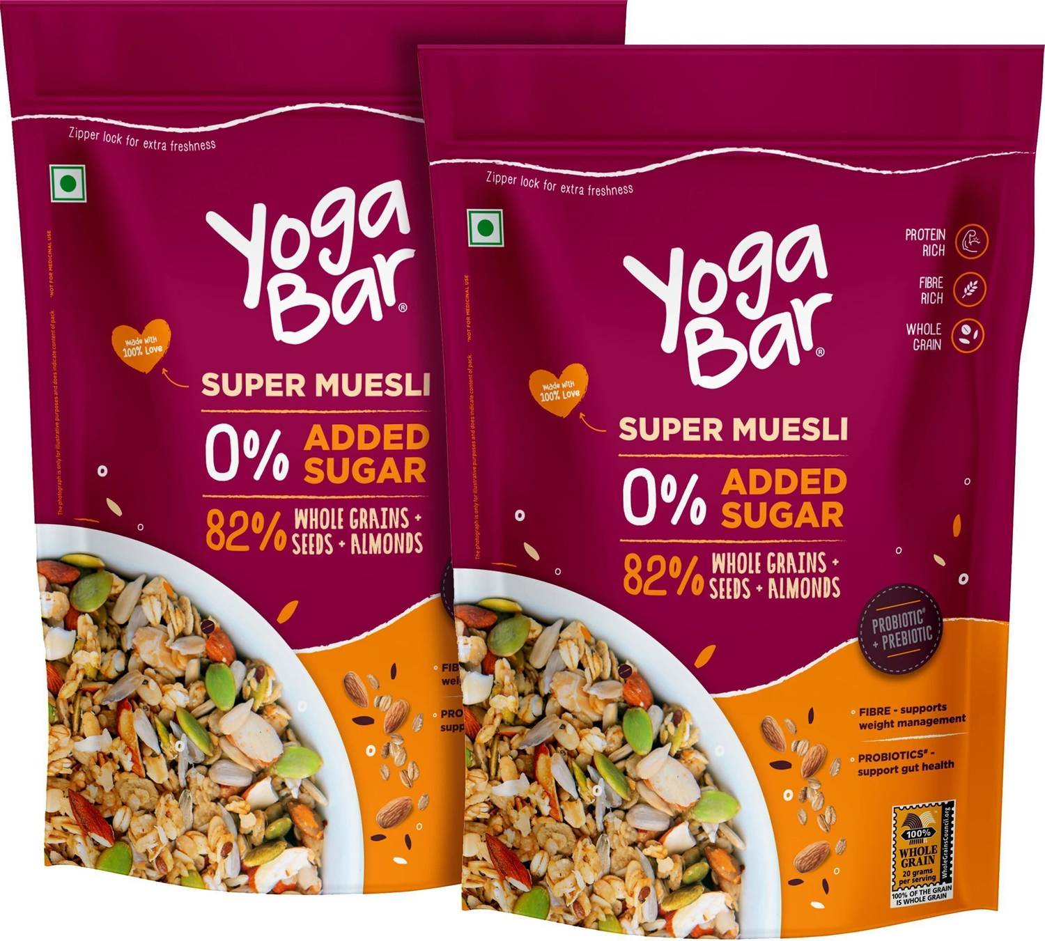 Yogabar Muesli 800g No Added Sugar