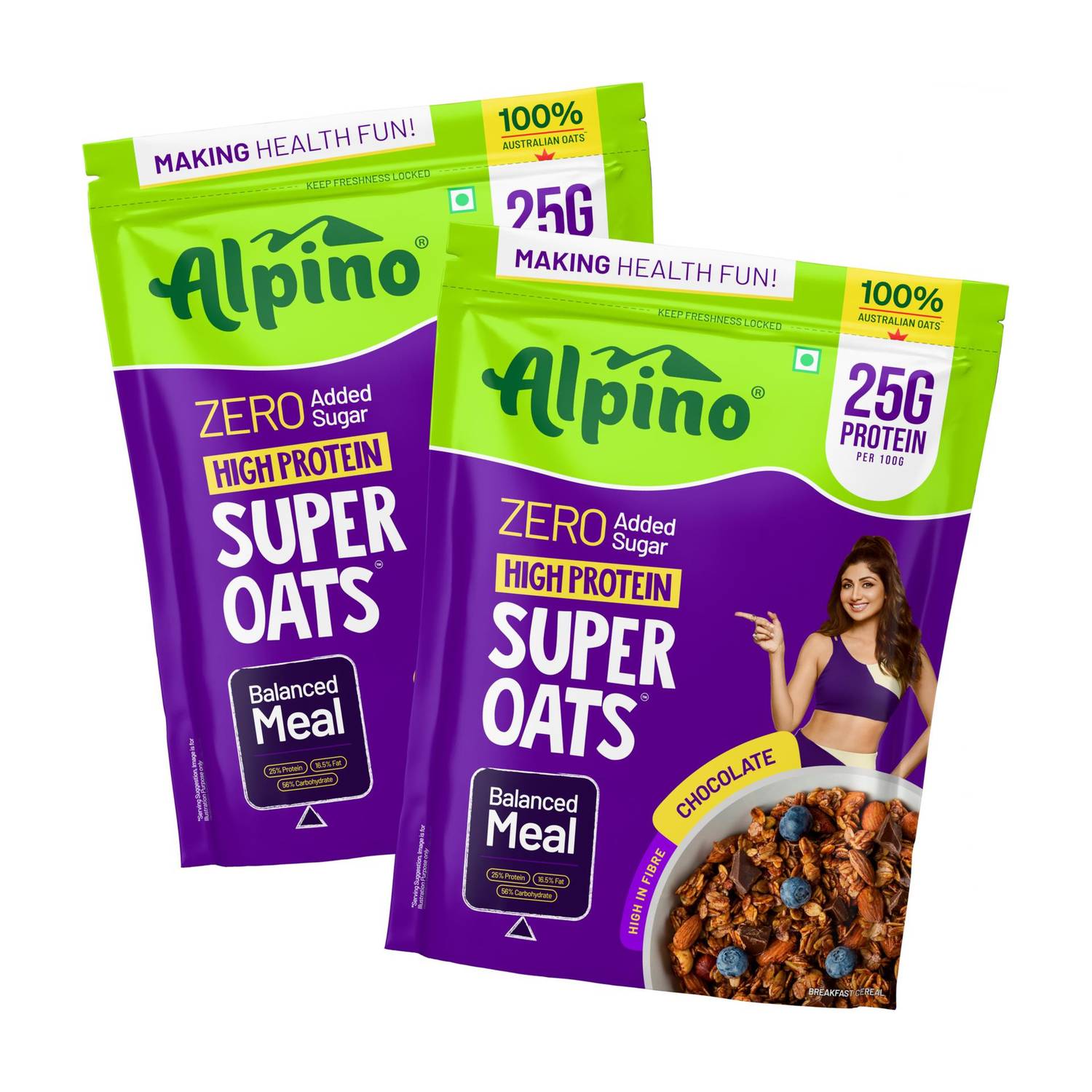 ALPINO 25g High Protein Super Oats Chocolate - Image 1