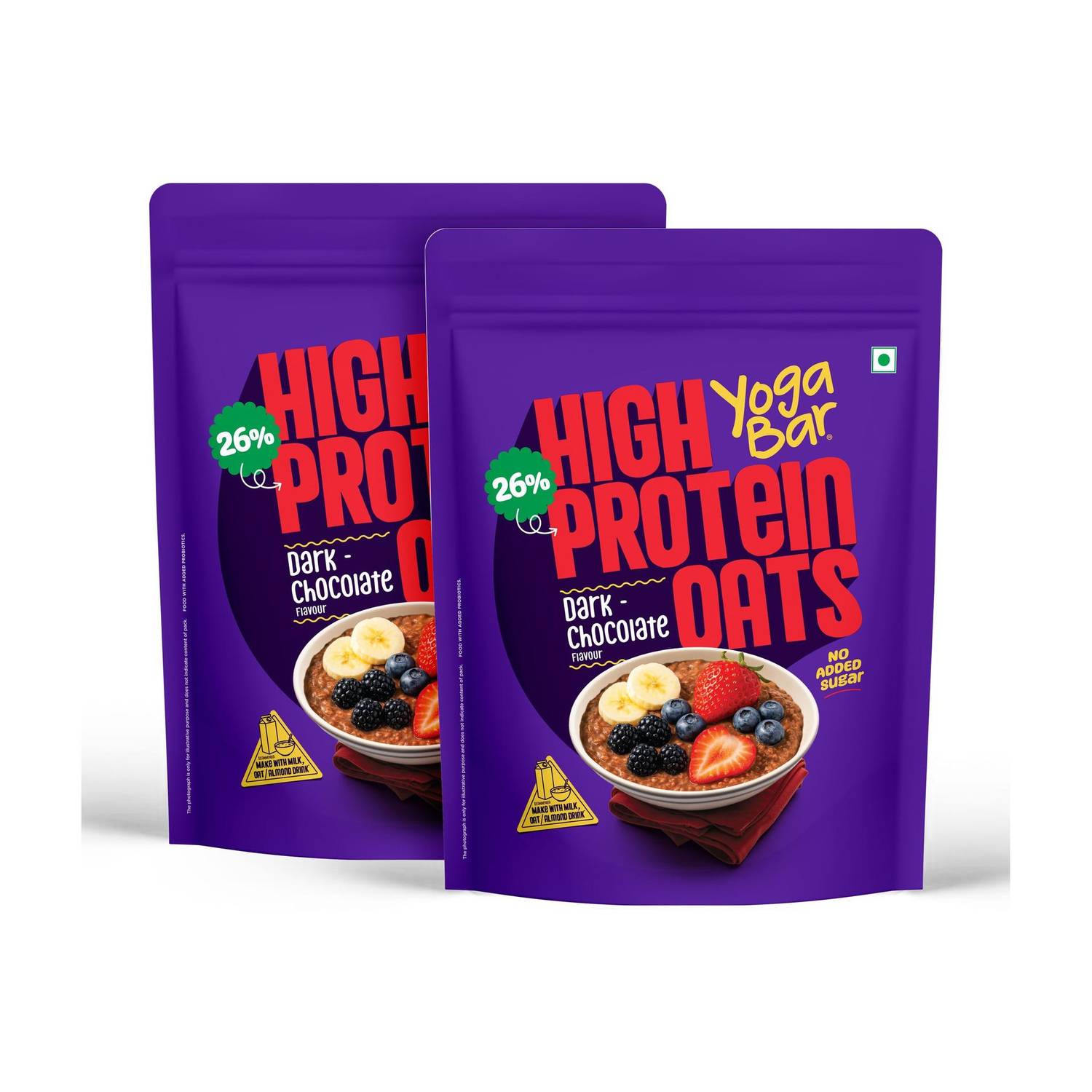 Yogabar 26g High Protein Oats Dark Chocolate - Image 1