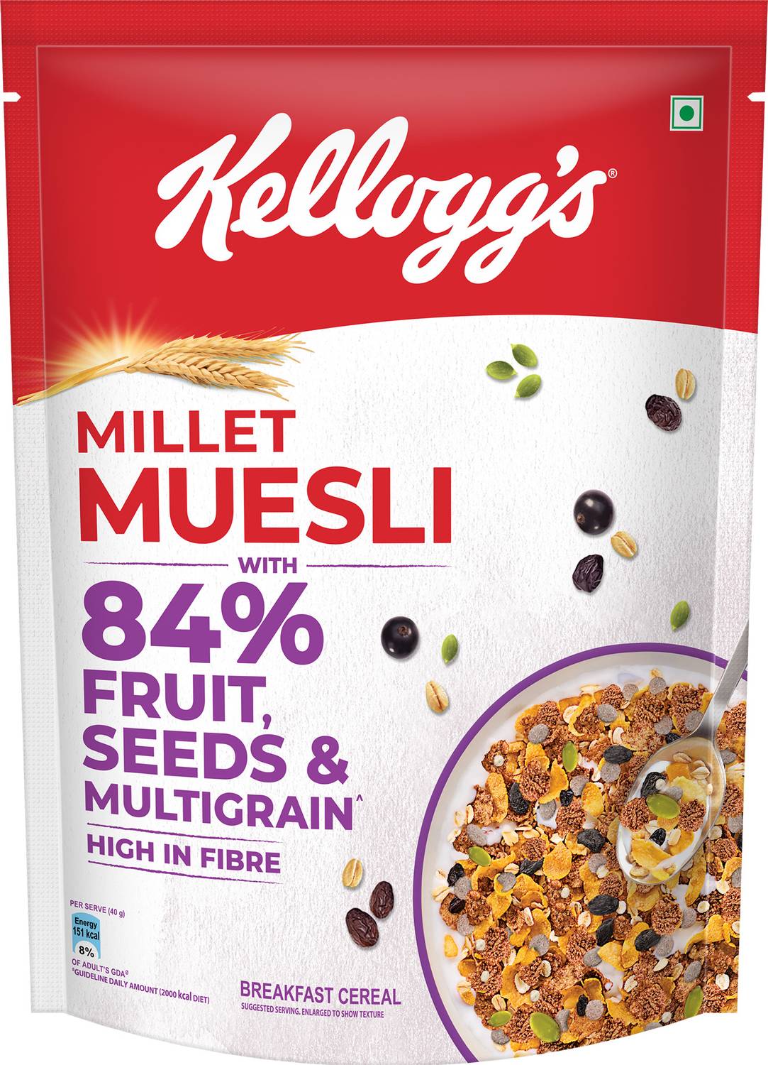 Kellogg's Millet Muesli 84% Fruit, Seed & Multigrain - Image 1