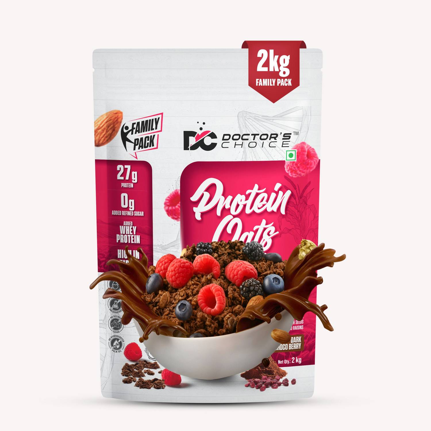 Doctor's Choice High Protein Oats 27g Dark Choco Berry