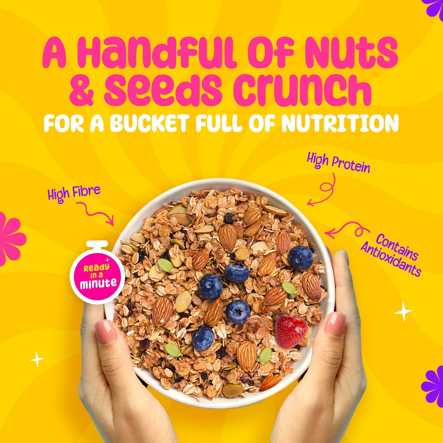 Image of Yogabar Muesli 1.4Kg Fruits Nuts&Seeds|Wholegrain Breakfast |700g x 2 Pouch