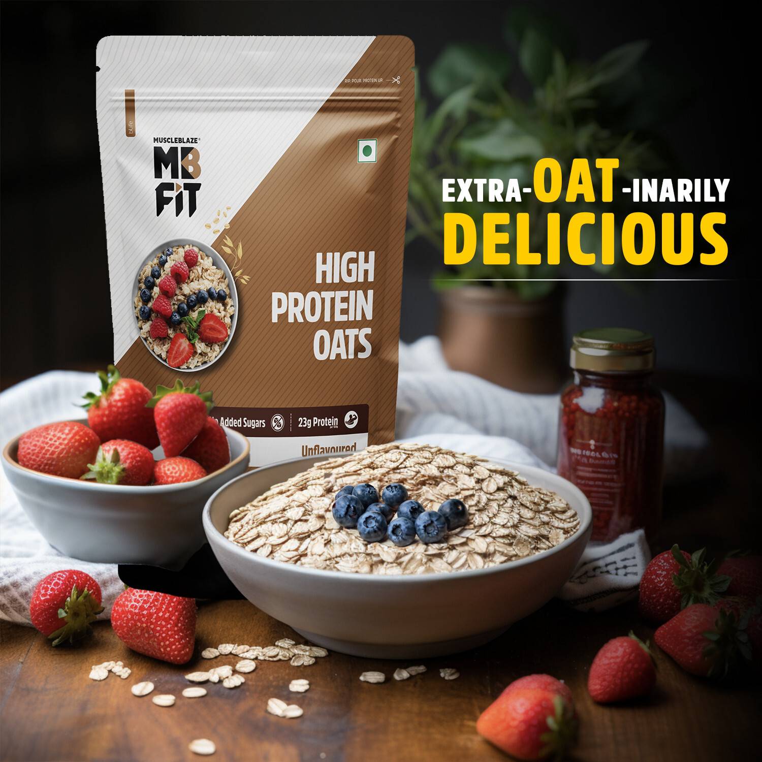 MUSCLEBLAZE Fit High Protein Oats, 23g - Image 3