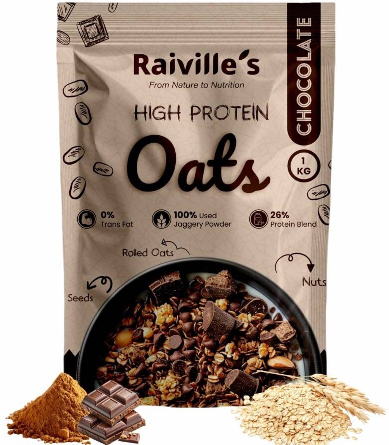 Raiville's 25g High Protein Chocolate Oats
