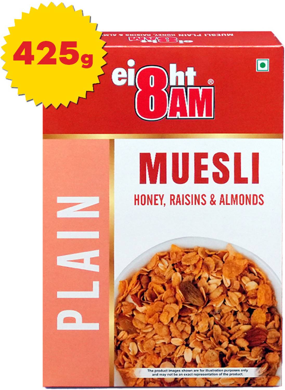 8AM Museli Plain Honey, Raisin, Almonds Box