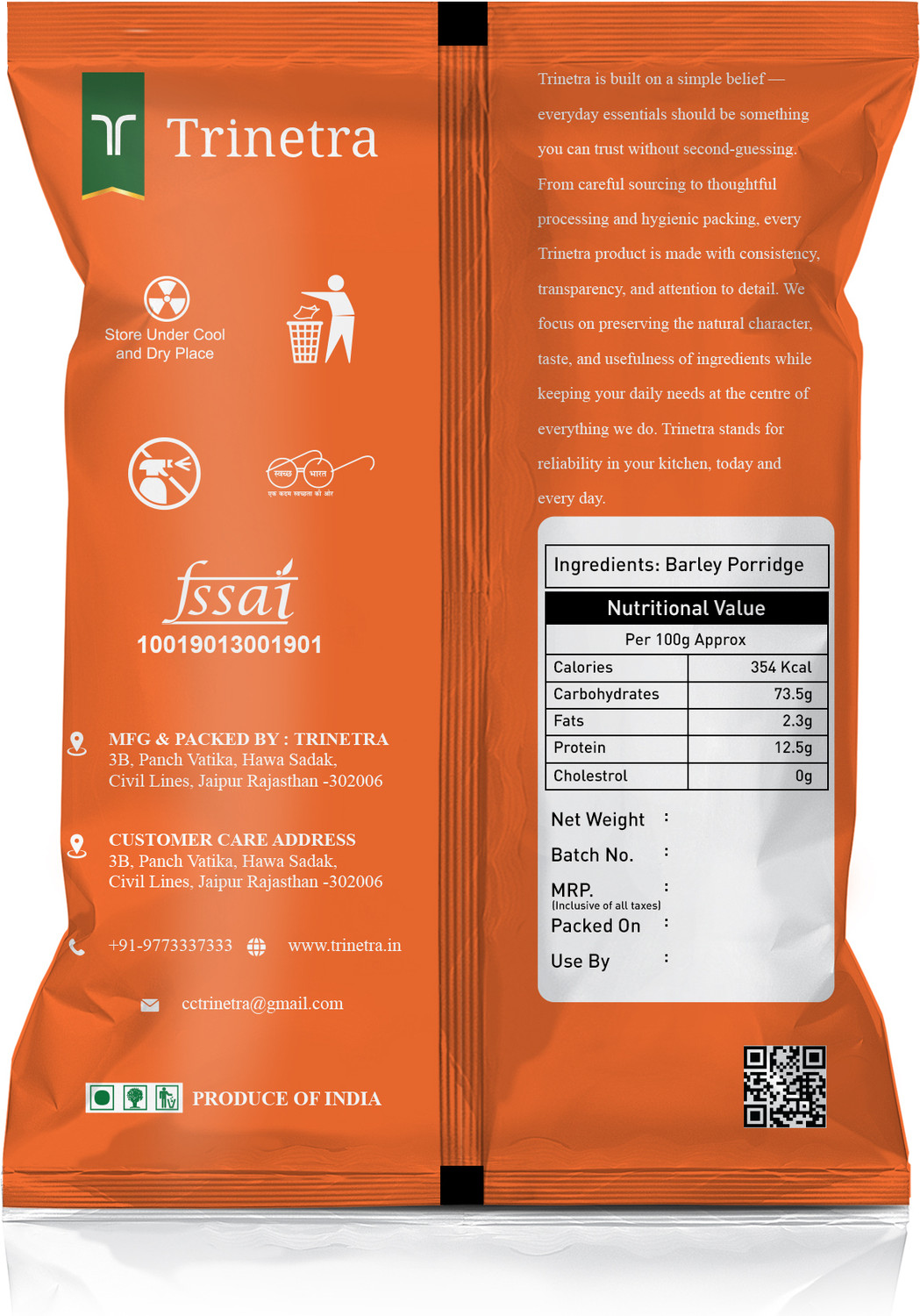 Image of Trinetra Best Quality Jau Daliya (Barley Porridge)-500gm (Pack Of 5) Pouch (5 x 500 g)