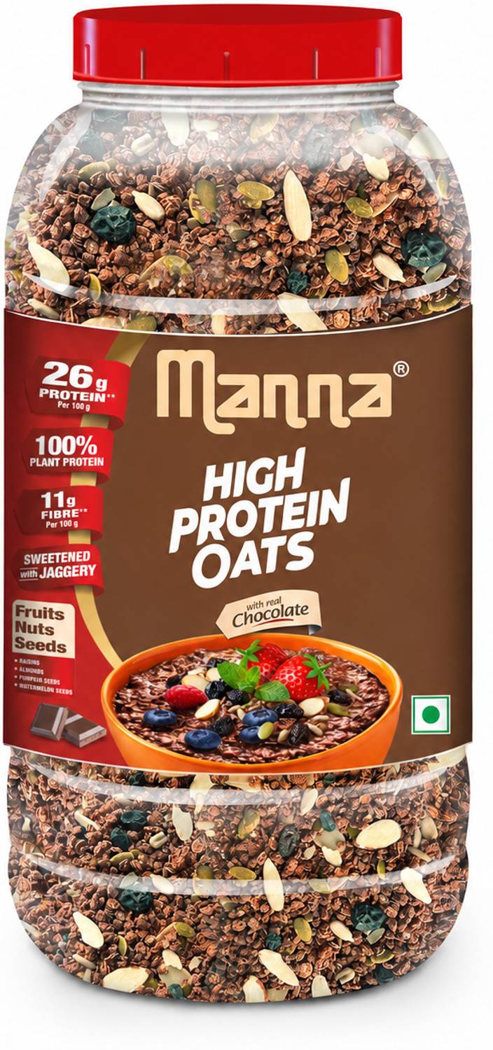 Manna High Protein Oats 26g Real Chocolate - Image 1