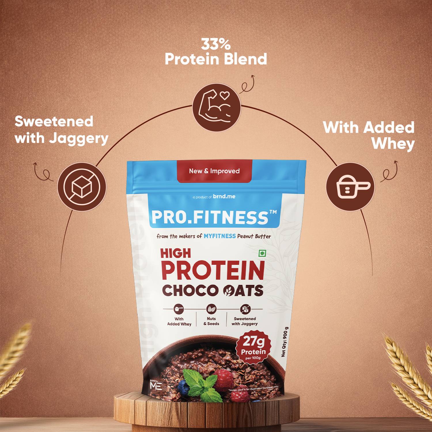 Pro.Fitness 27g High Protein Choco Oats with Nuts & Seeds - Image 5