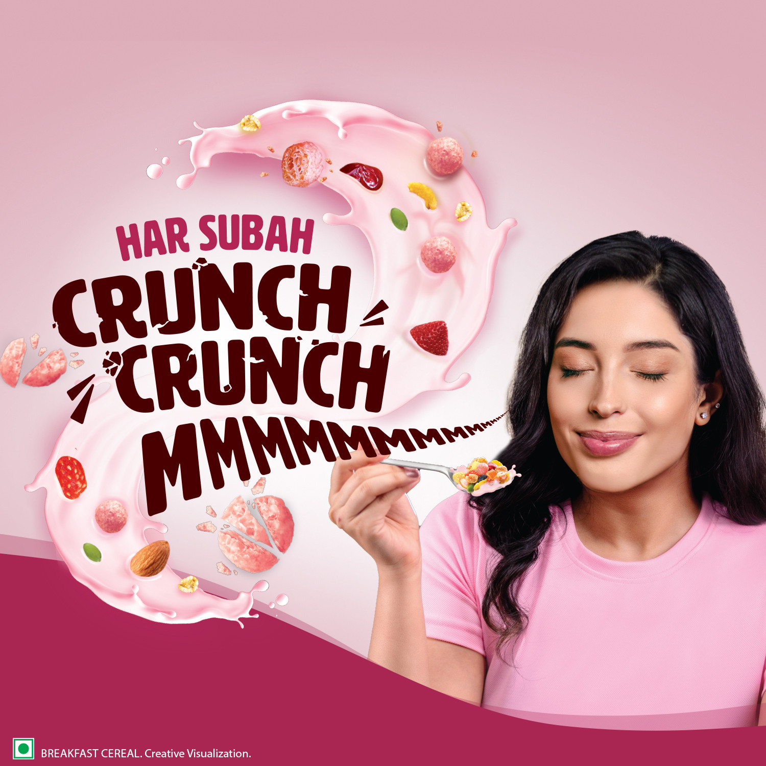 Image of Saffola Muesli Berry Crunch with Flavour Pops, 15 in 1 Fruit, Nuts, Millet & more Pouch