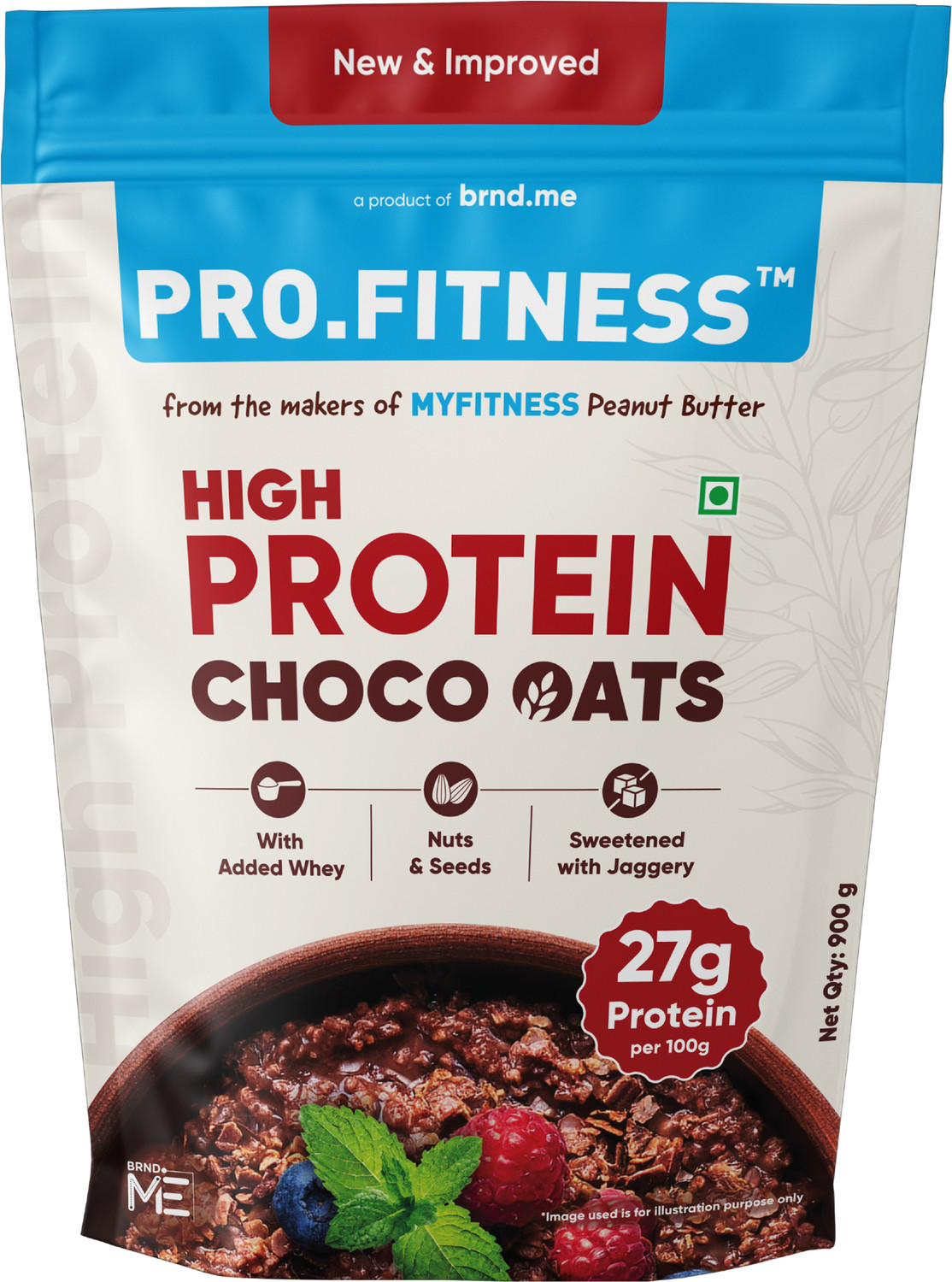 Image of Pro.Fitness 27g High Protein Choco Oats (By MyFitness) with Nuts & Seeds Pouch