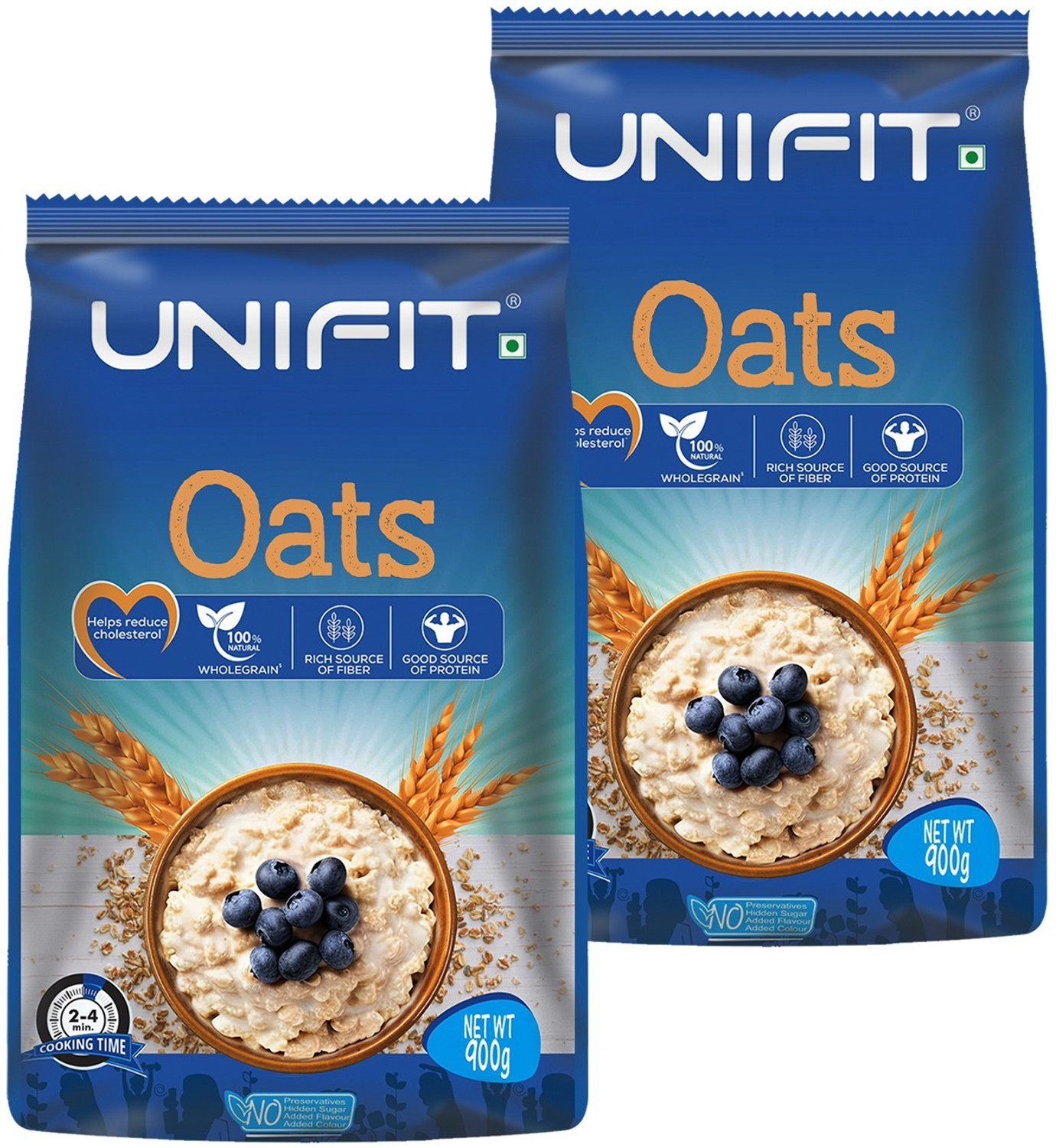 Image of Unifit 100% Wholegrain High Protein & Fibre Diet Food & Reducing Cholesterol 900g x 2 Pouch