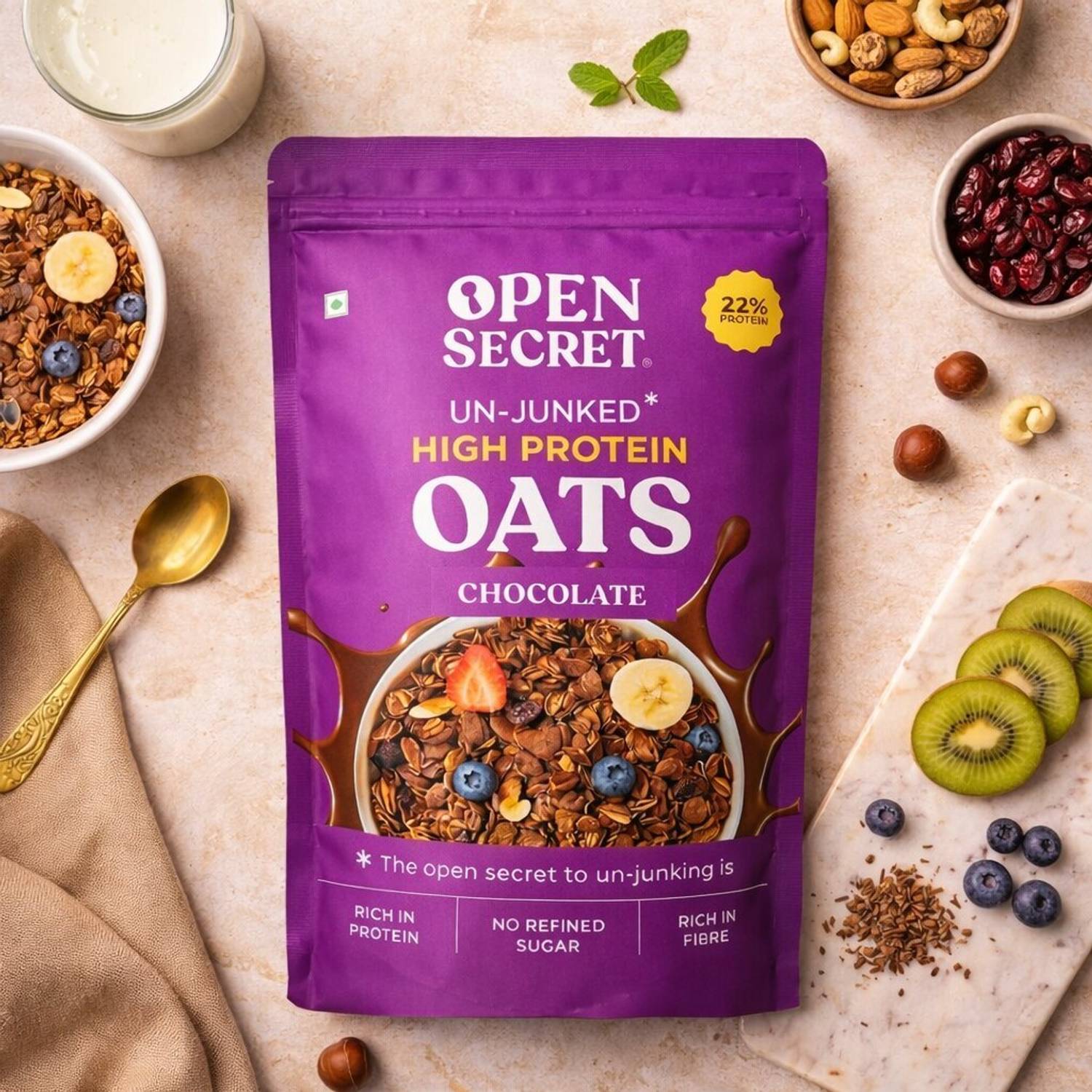 OPEN SECRET High Protein Oats 0 Refined Sugar 900g - Image 2