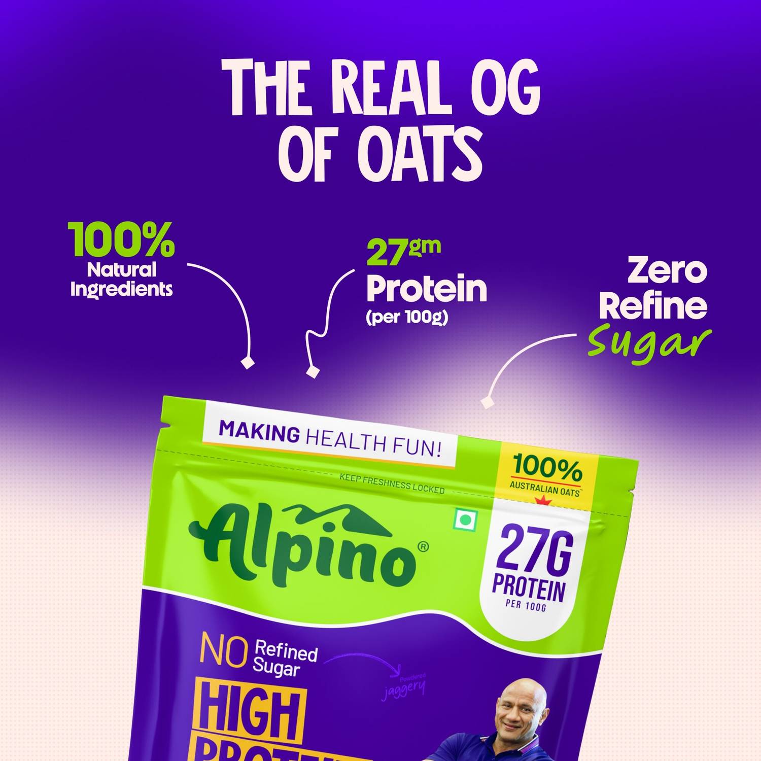 ALPINO 27g High Protein Oats Dark Chocolate - Image 3