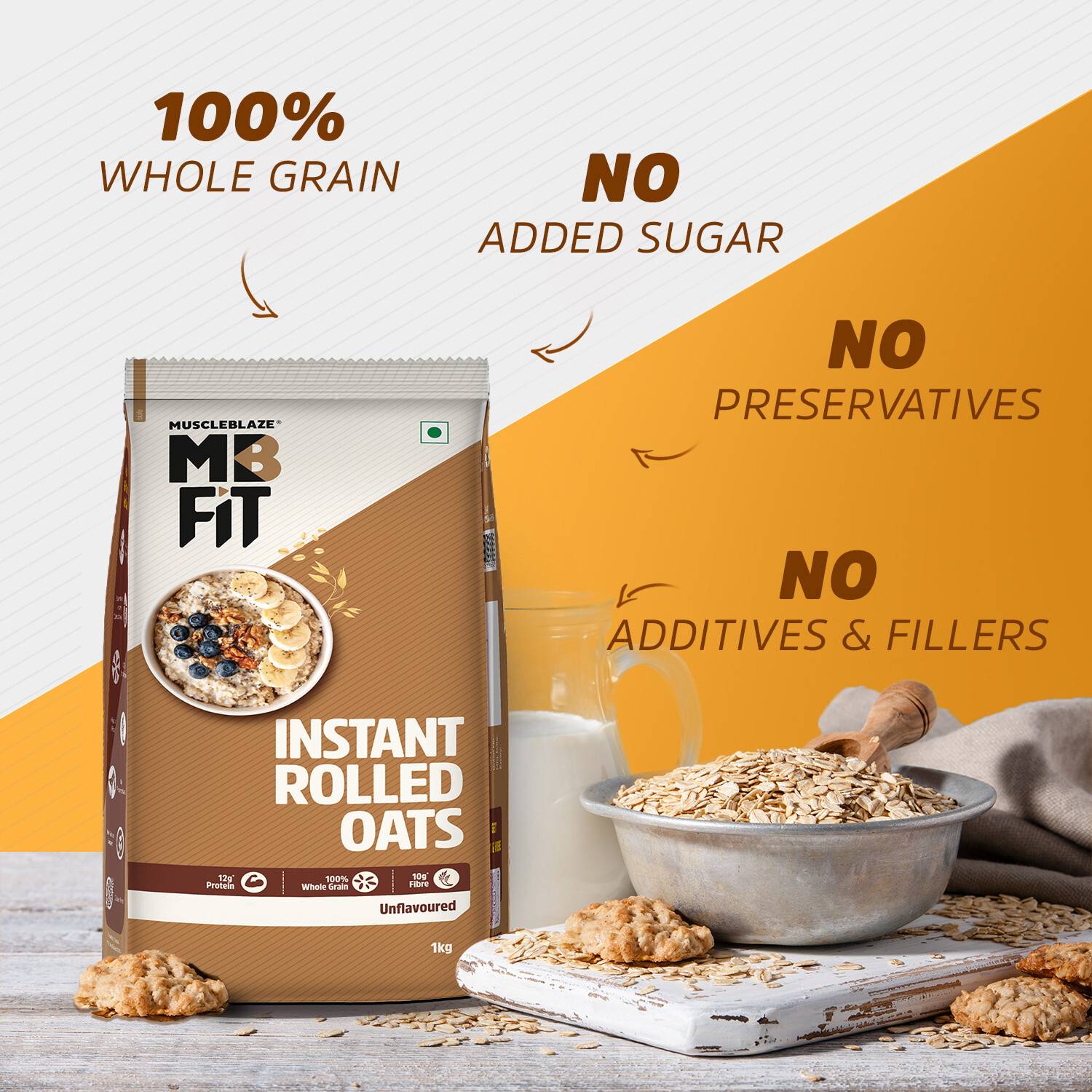 MUSCLEBLAZE 100% Rolled Oats, 1 kg - Image 4