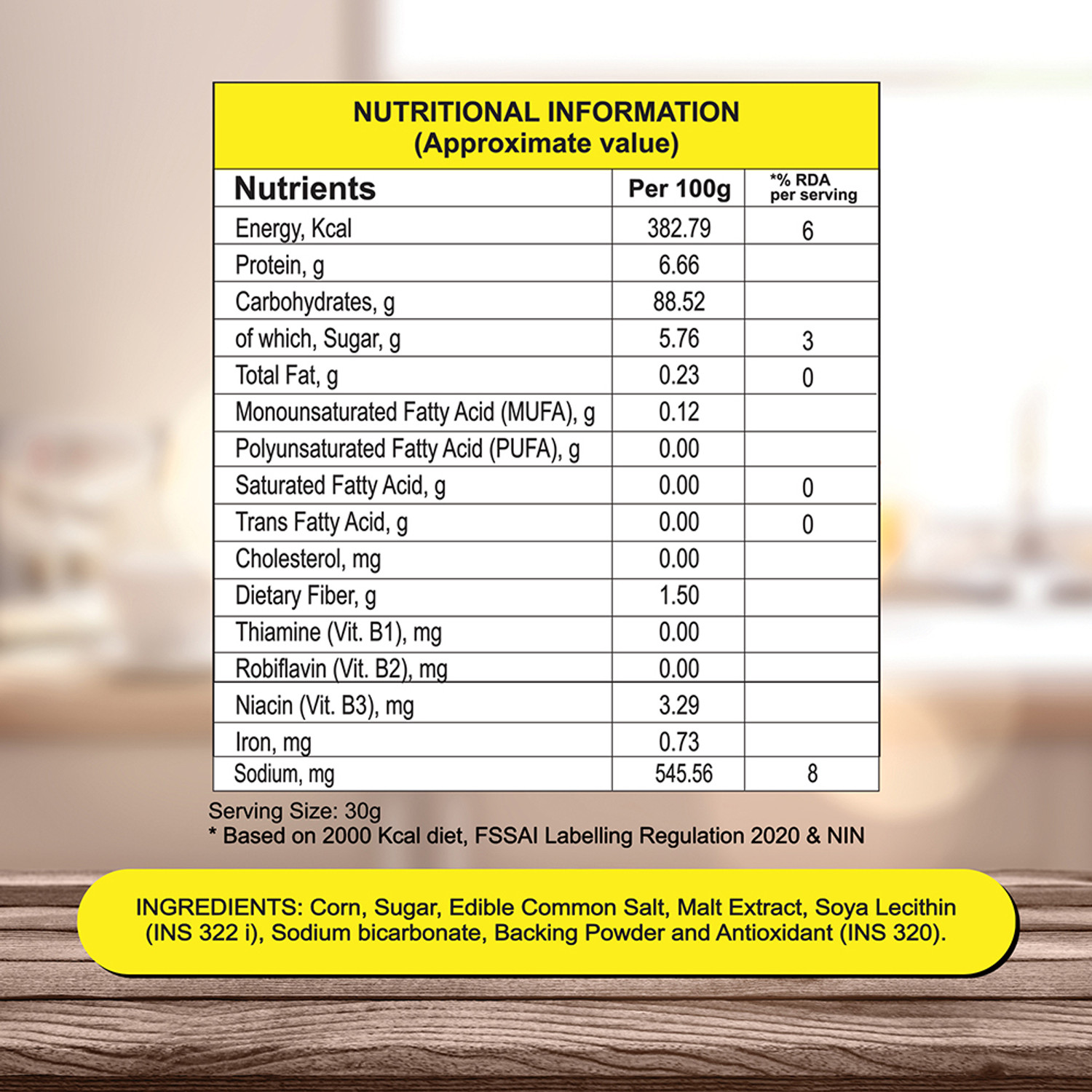 Image of 8AM Cornflakes Family Pack (3 x 1 KG), 92% Corn, 99% Fat Free, No Cholesterol Pouch (3 x 1 kg)