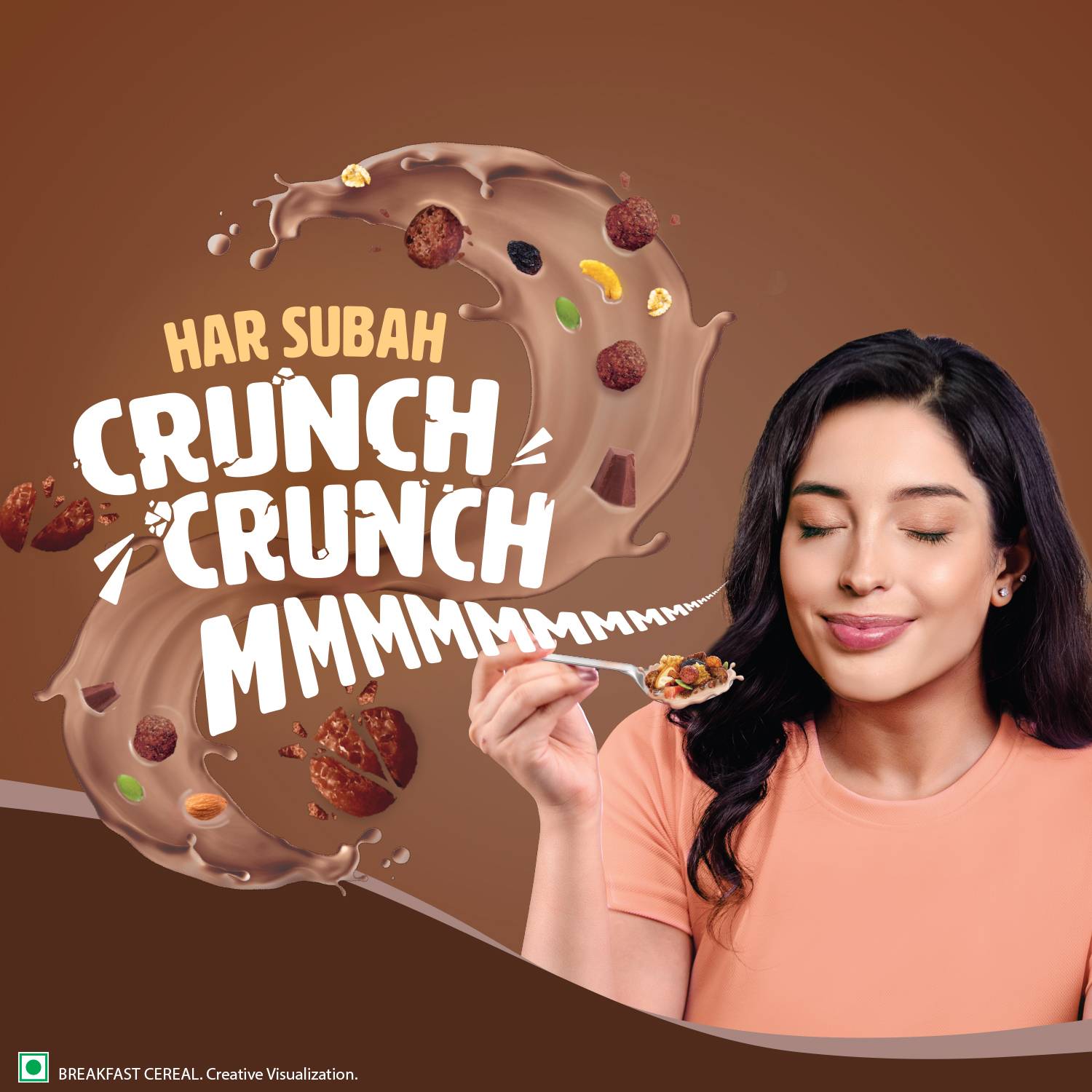 Saffola Muesli Choco Crunch with Flavour Pops, 15 in 1 - Image 2