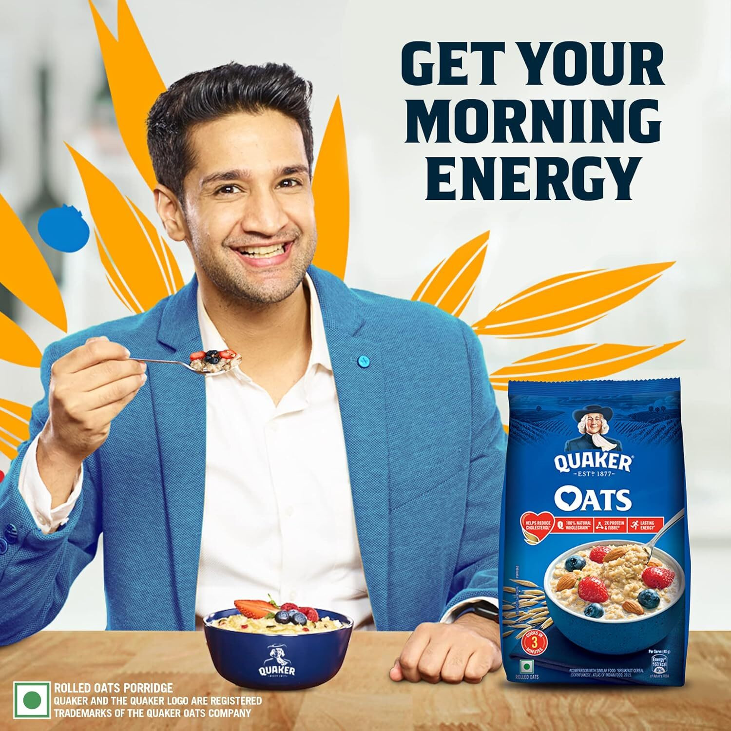 Image of Quaker Rolled Oats Wholegrain Nutritious Breakfast Cereals- 400GRAMS Pouch