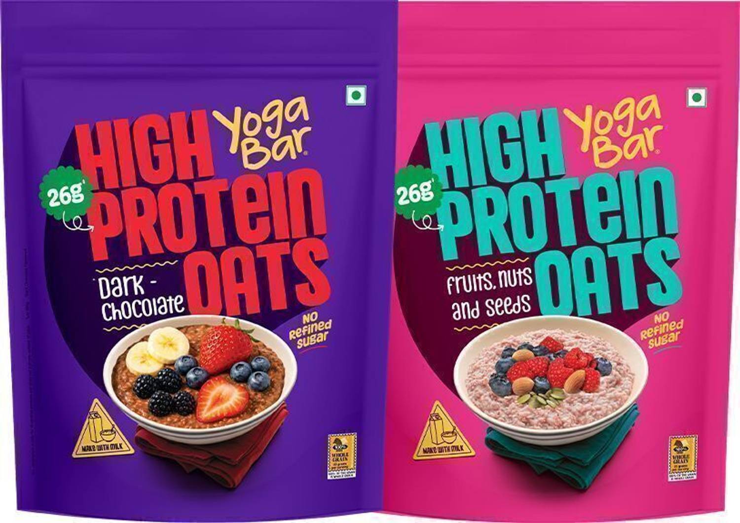 Yogabar 26g High Protein Oats Dark Chocolate - Image 1