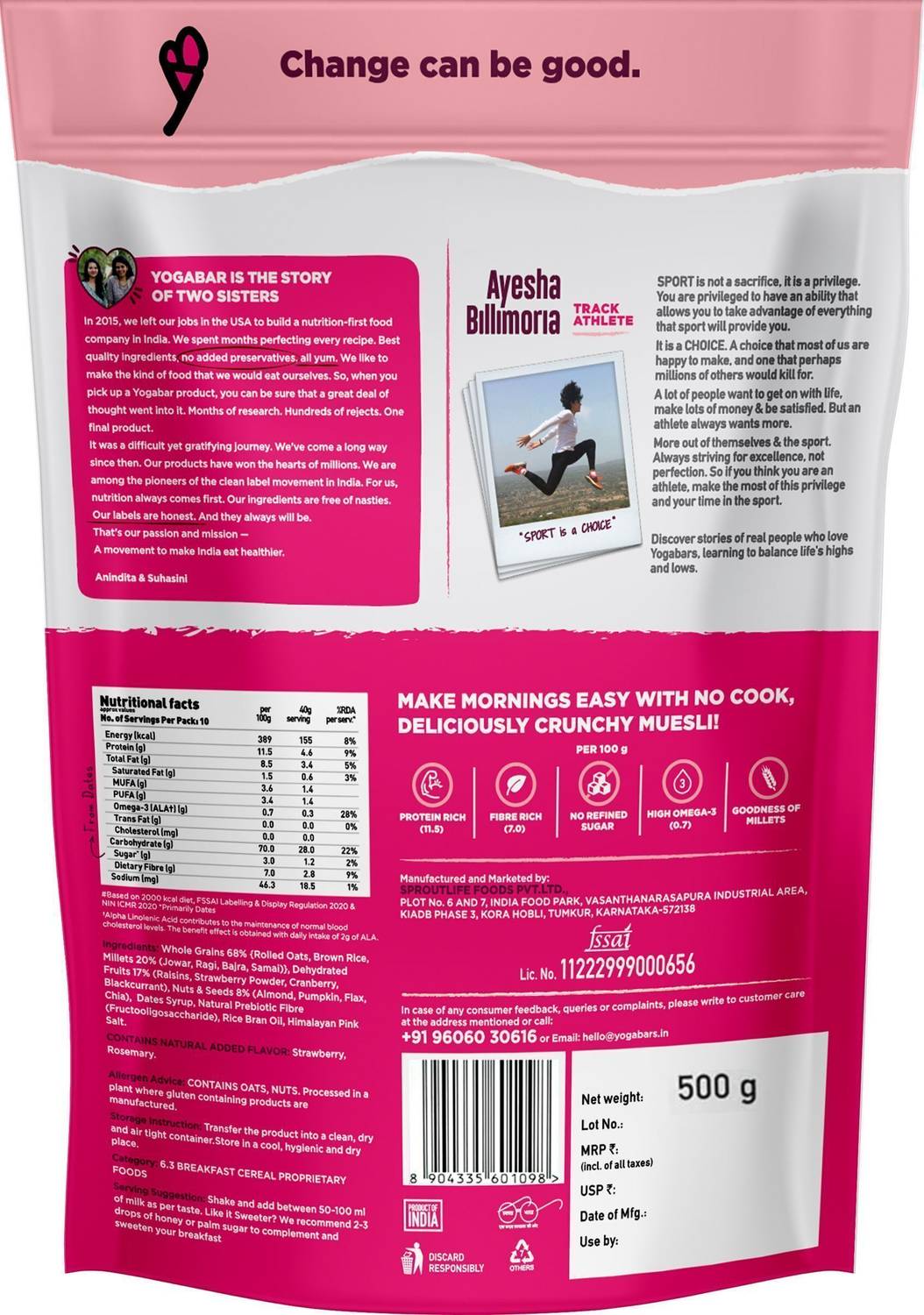 Yogabar Muesli 1.5kg Fruits Nuts & Seeds - Image 2