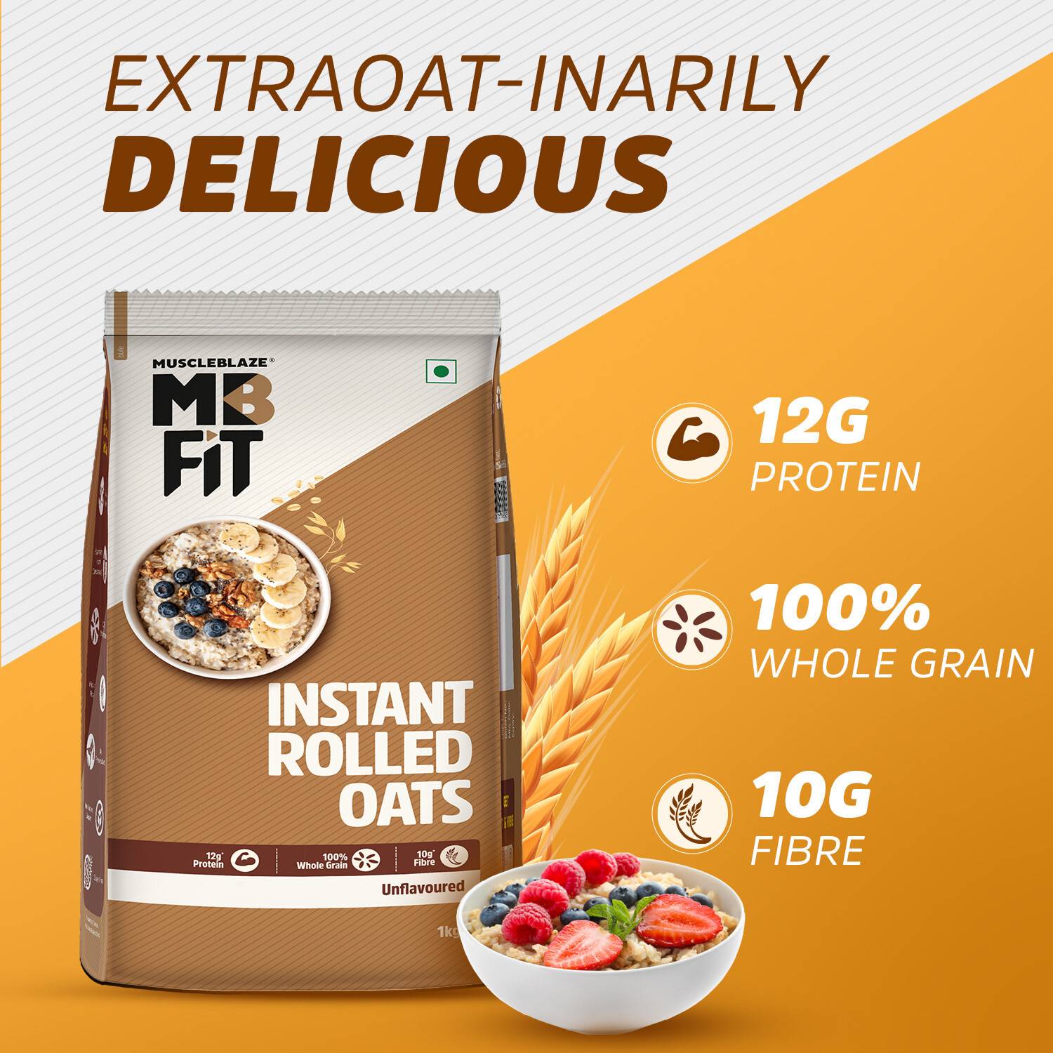MUSCLEBLAZE 100% Rolled Oats, 1 kg - Image 3