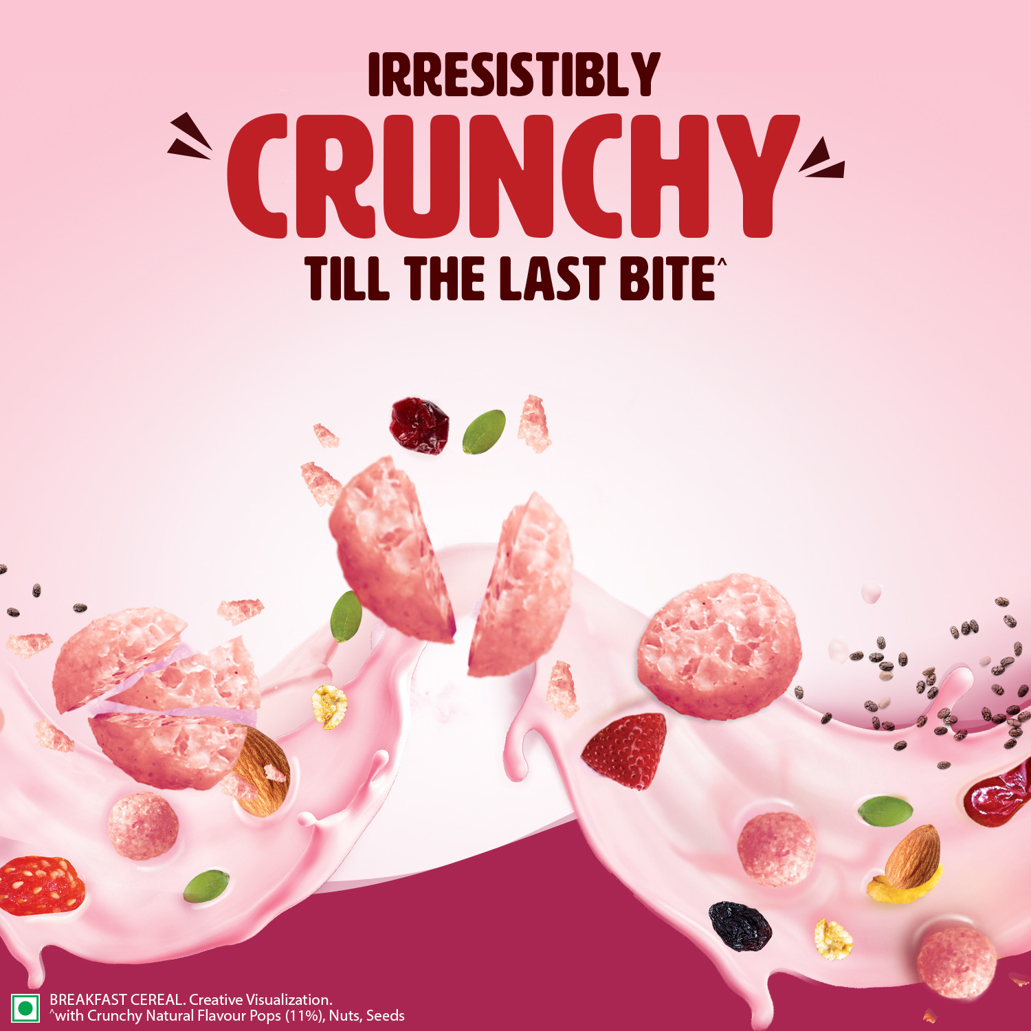 Image of Saffola Muesli Berry Crunch with Flavour Pops, 15 in 1 Fruit, Nuts, Millet & more Pouch