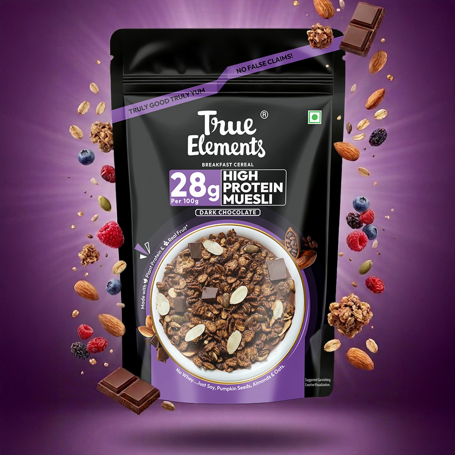 Image of True Elements 28g High Protein Muesli Dark Chocolate 1kg Pouch